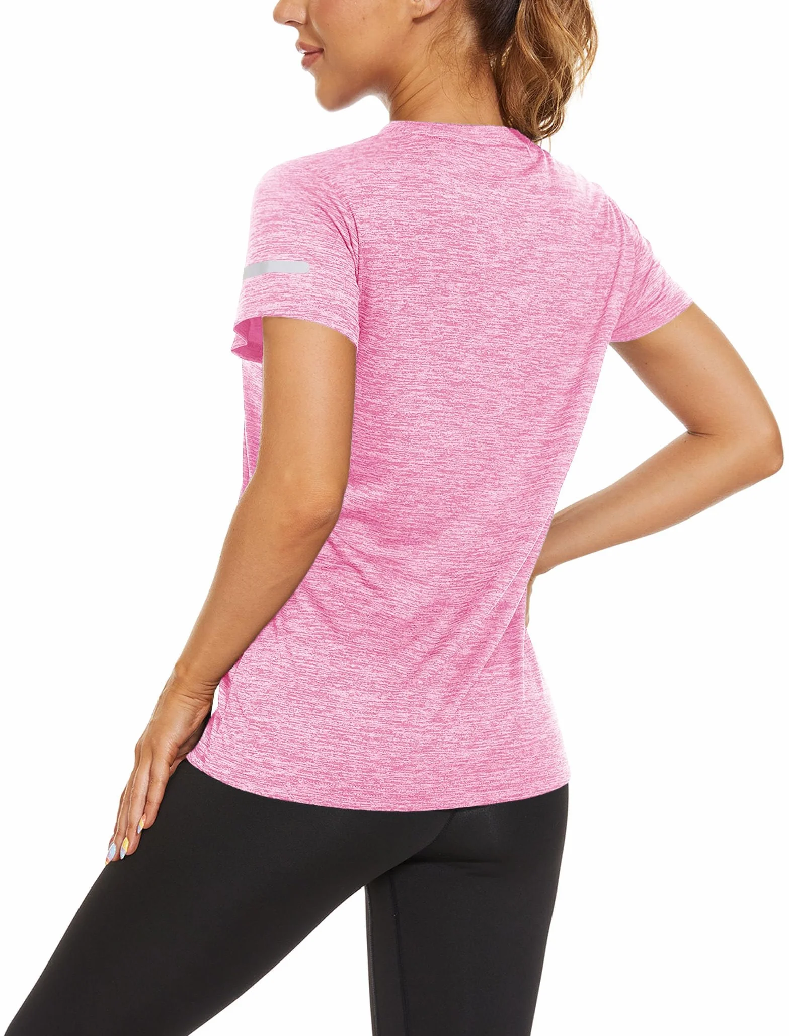 T-Shirt de Course à Pied pour Femme Polyester avec Col Rond