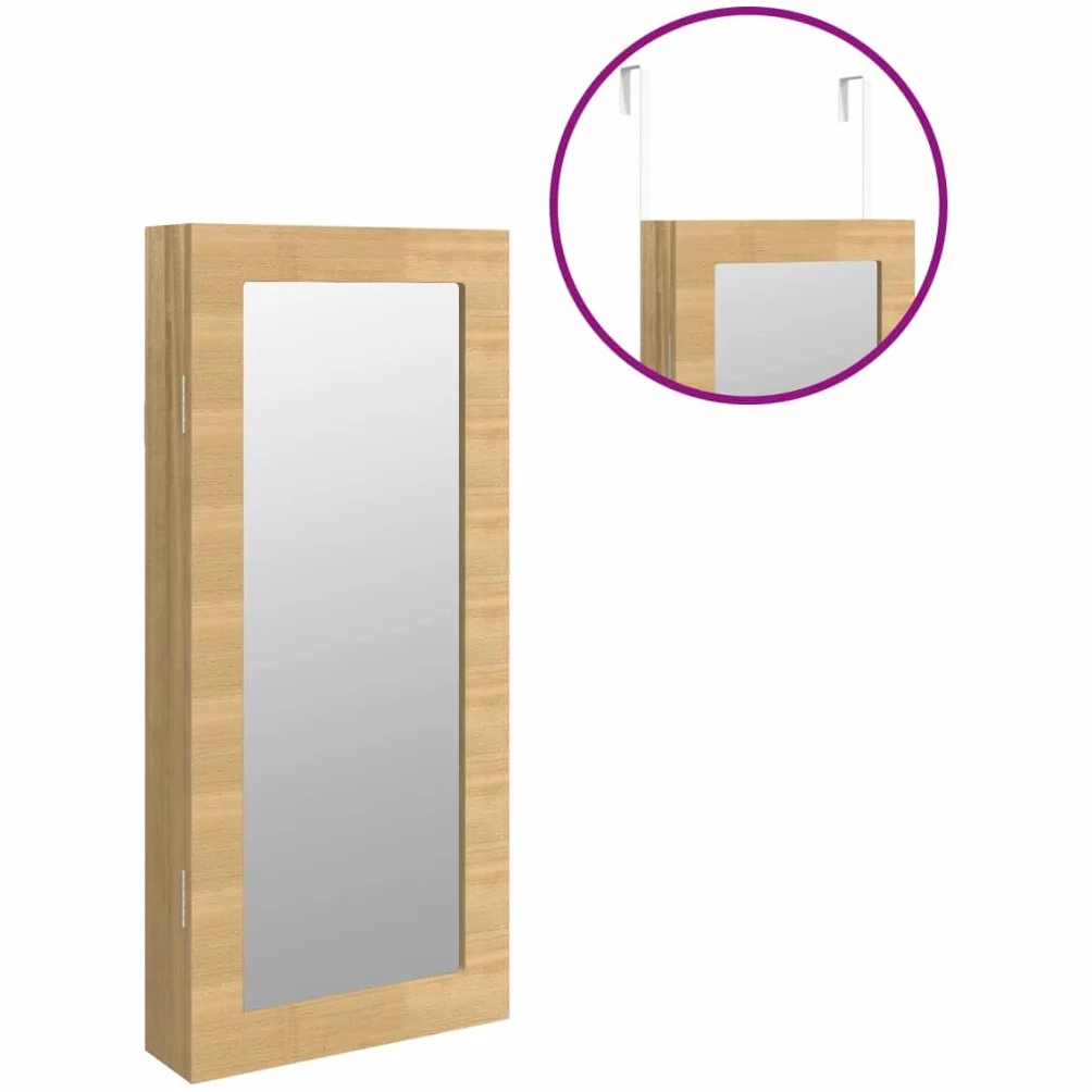 Armoire à bijoux avec miroir murale 30 x 8,5 x 67 cm