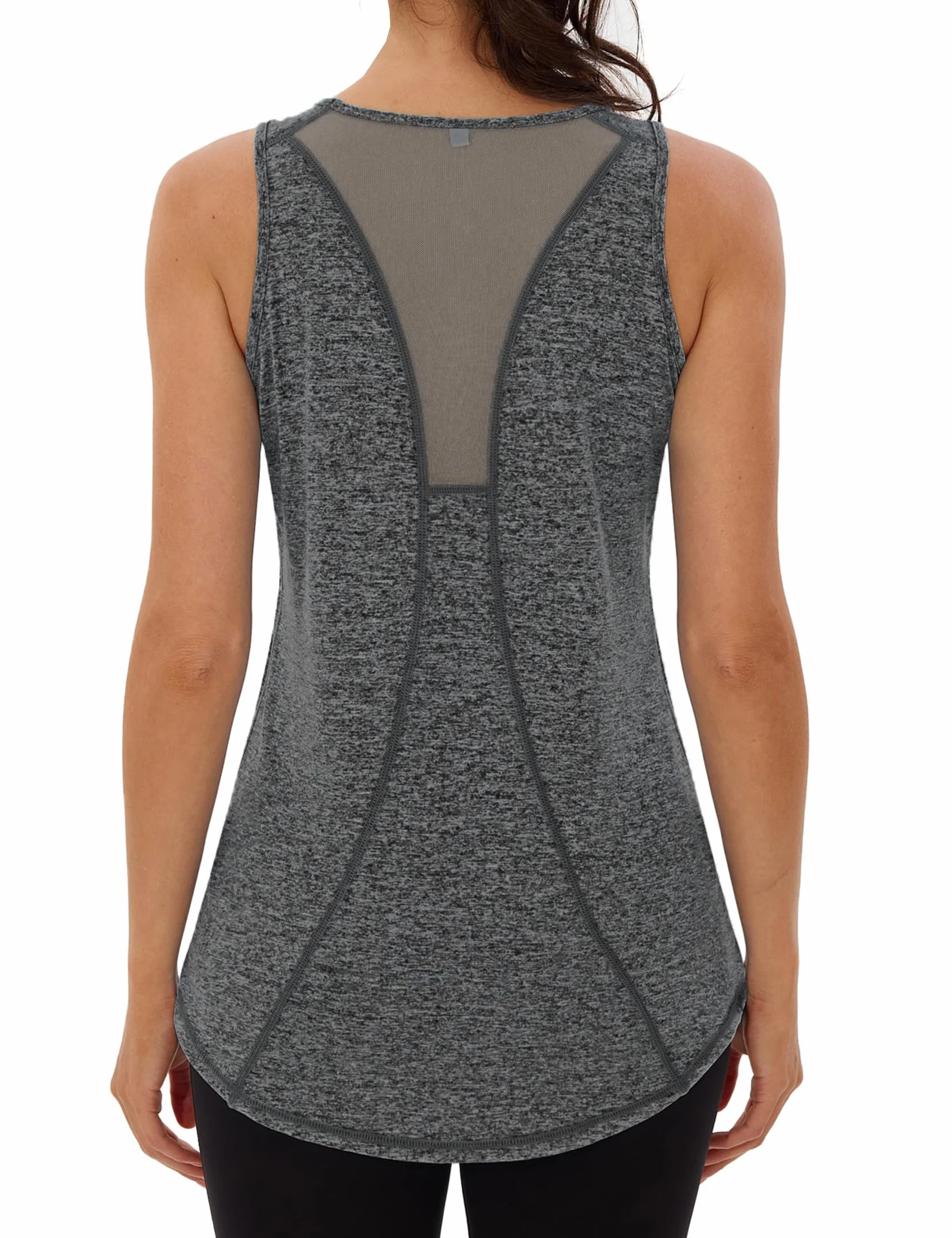 Débardeur de Sport Femme Léger en Maille sans Manches T-Shirt à col Rond Yoga Fitness Tank Top