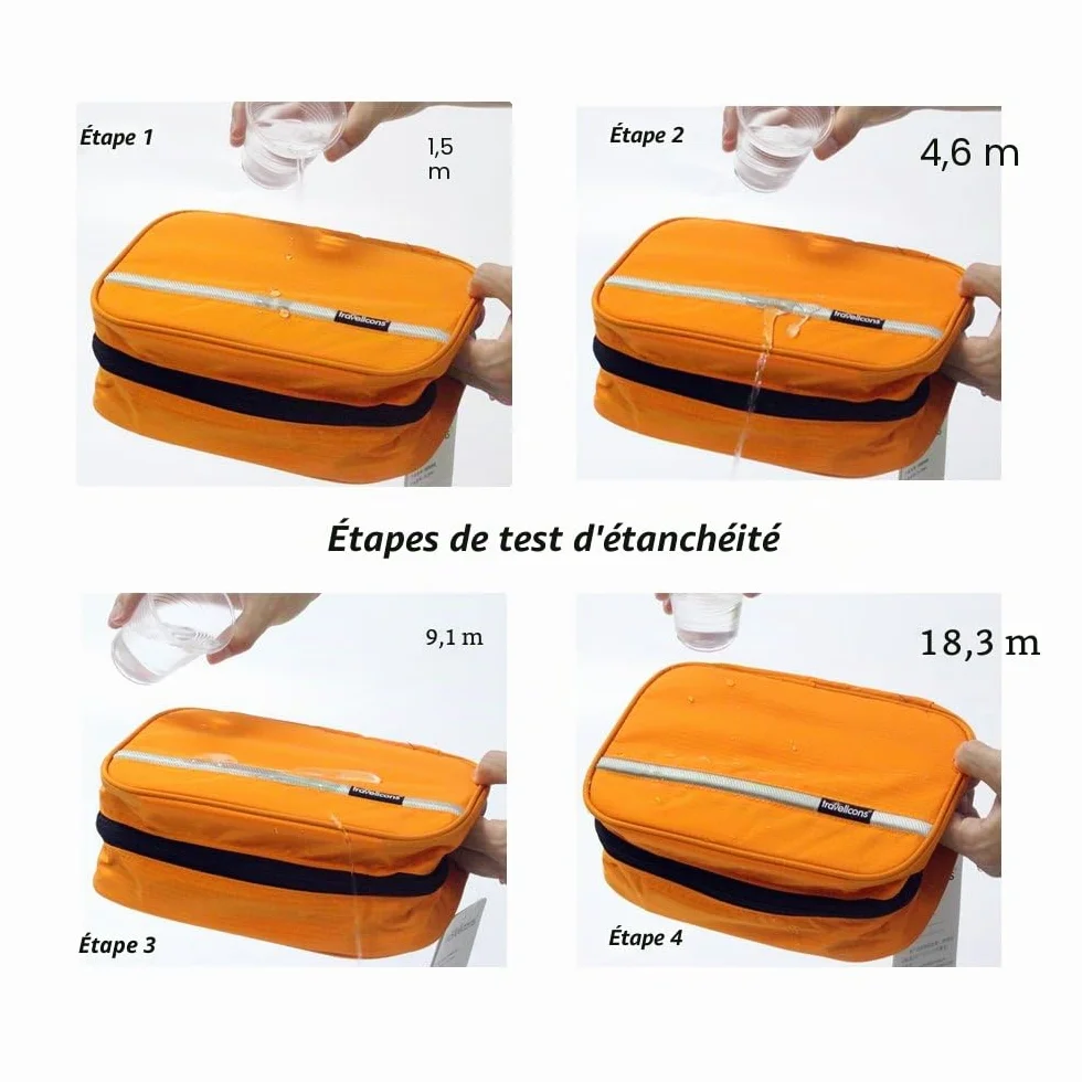 Sac de Toilette Suspendu étanche JIEMEI Pliable Hommes Femmes 2 Paquets