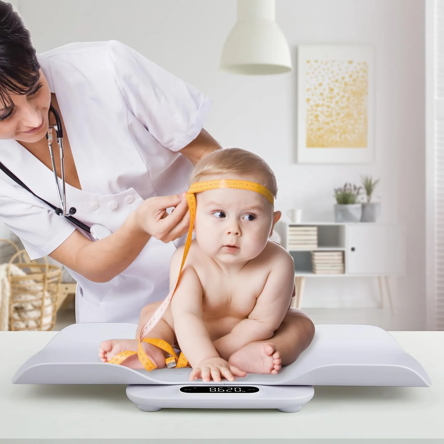 BAGAIL Pèse-bébé numérique 180kg plateau amovible tare verrouillage comparaison auto