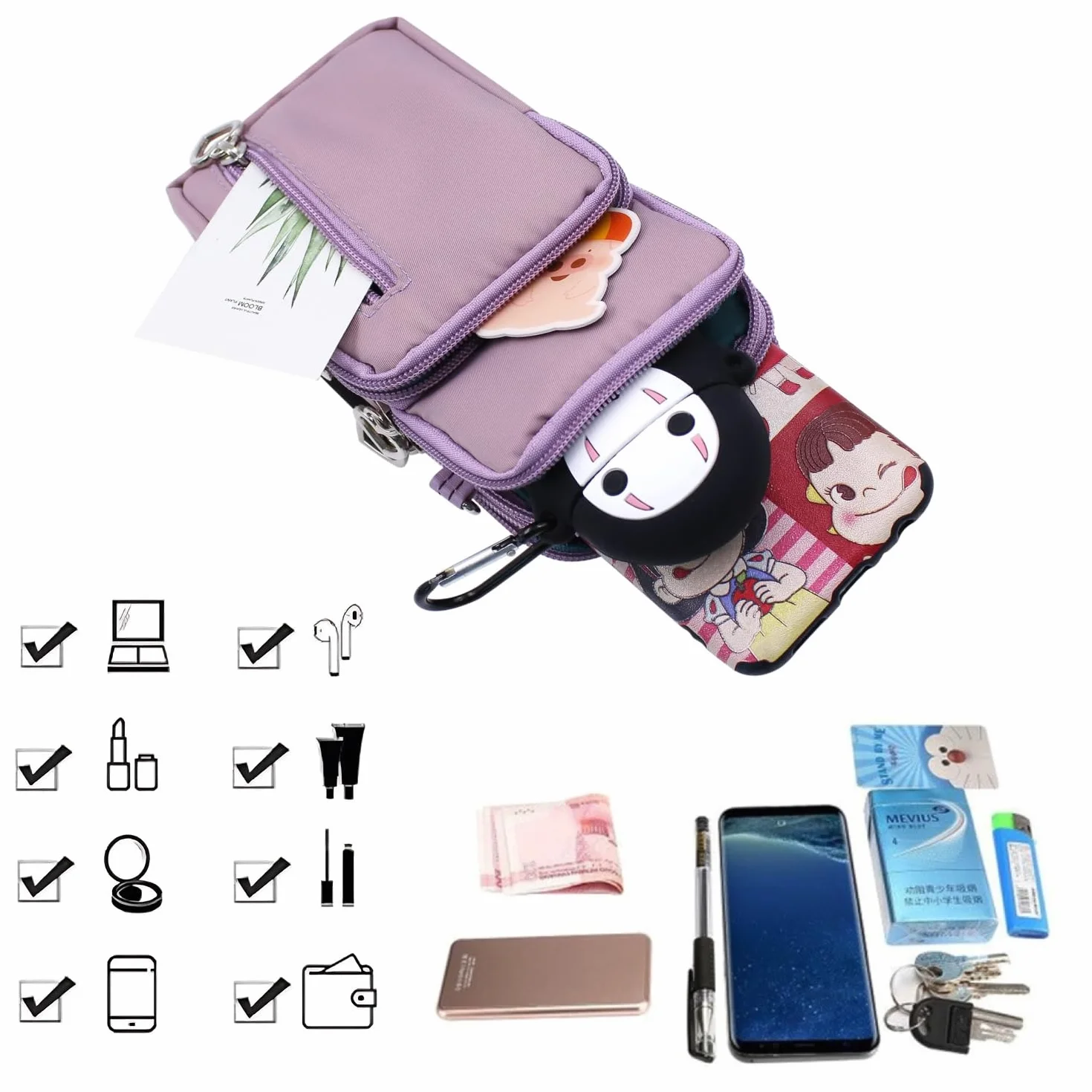 Petit Sacoche Téléphone Portable Femme, Crossbody Pochette Armbag
