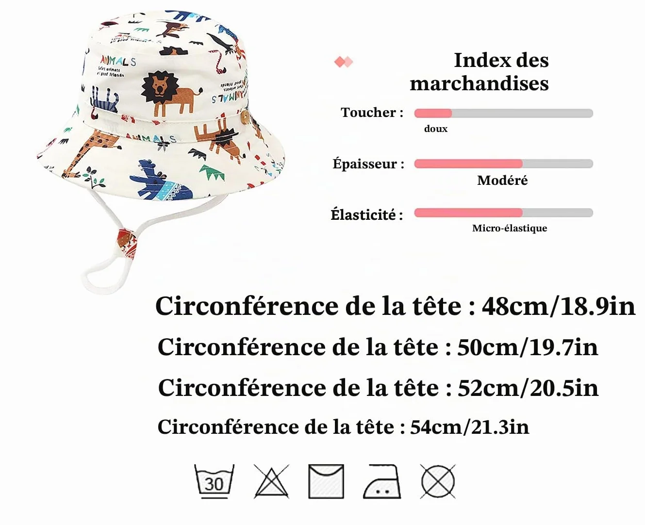 Chapeau de Soleil Bébé Enfant Fille Garçon Chapeau de Seau Plage Visière