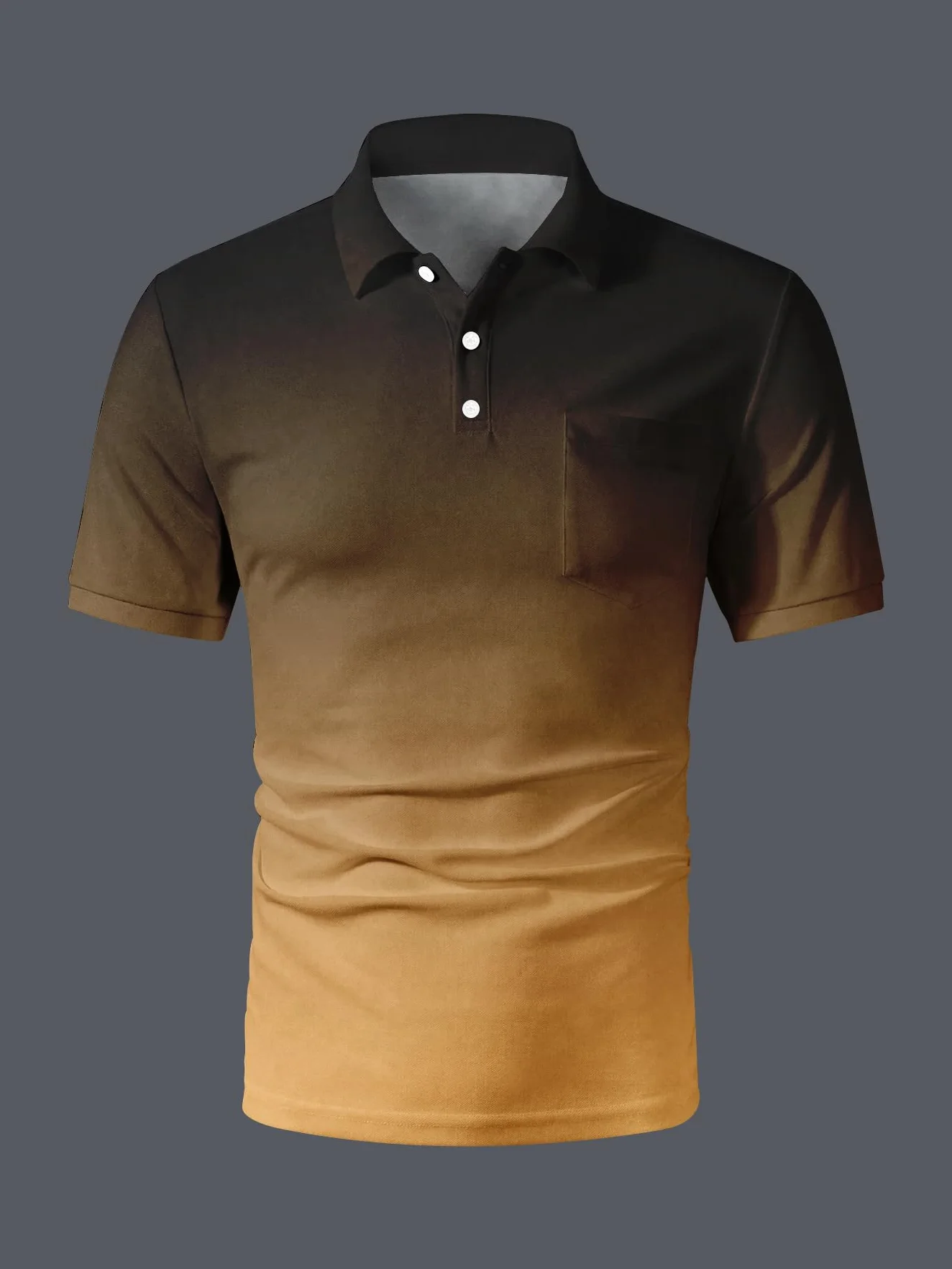 Męska Polo Sport Koszulka Golf Tennis T-Shirt Szybkoschnąca Gradient