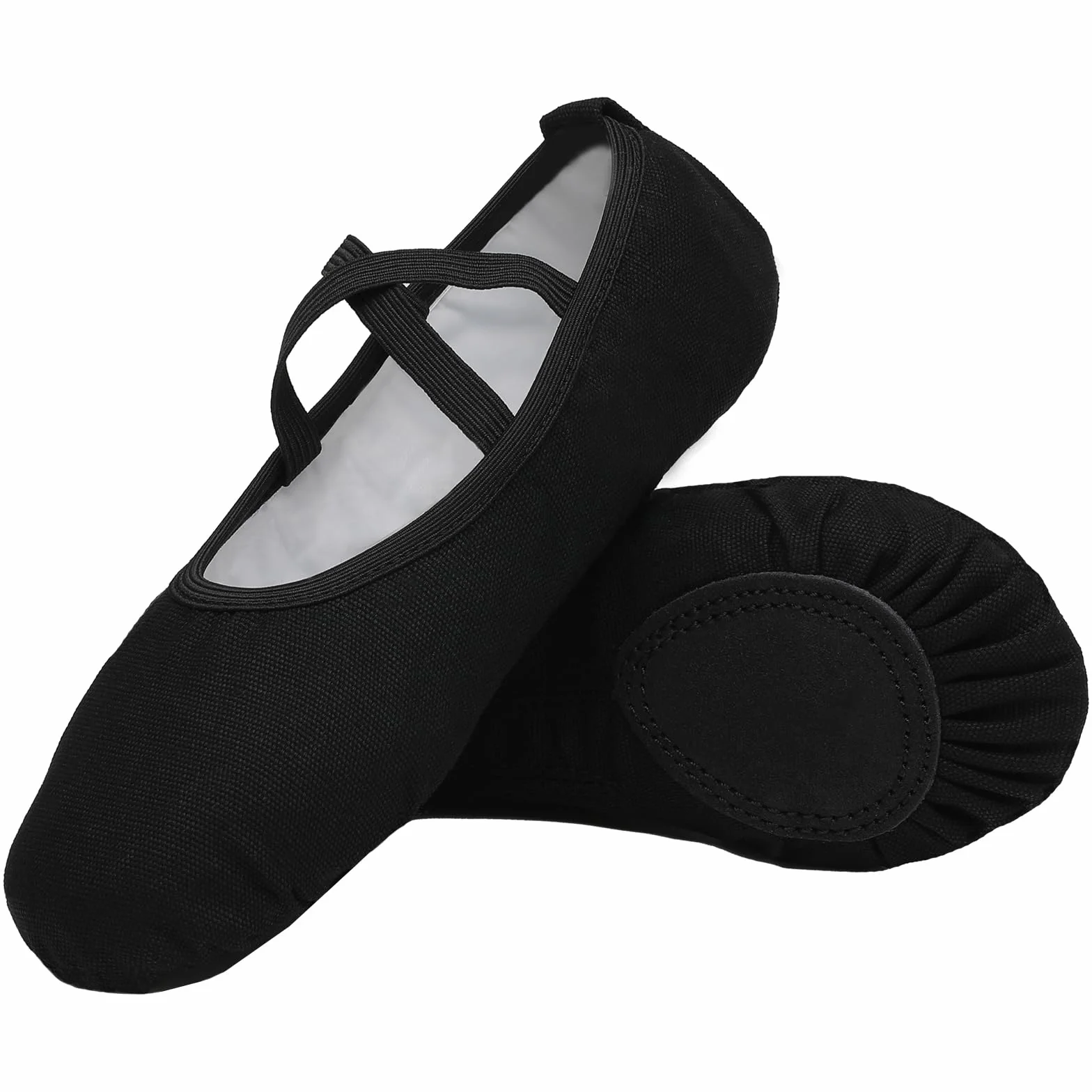Chaussures de Ballet Demi Pointe Toile Fille Femme Danse Doux Classique Pilates Gym Yoga