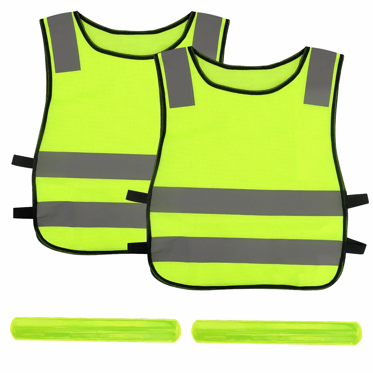 Gilets de sécurité réfléchissants pour enfants lot de 2 avec bracelets