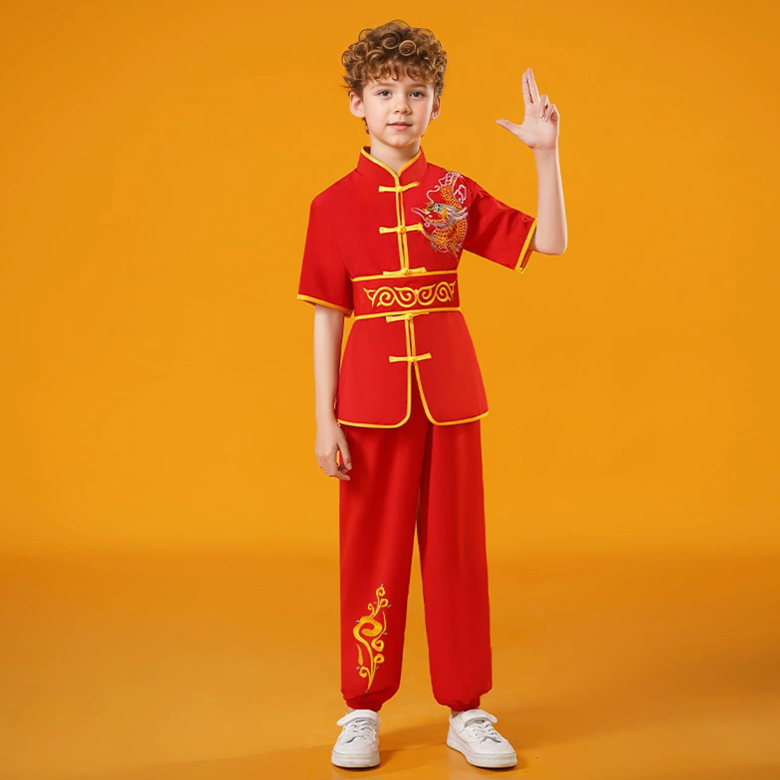 Costume Kung Fu Enfants 3-16 ans Garçons Filles chinoise traditionnelle Uniformes Tai Chi