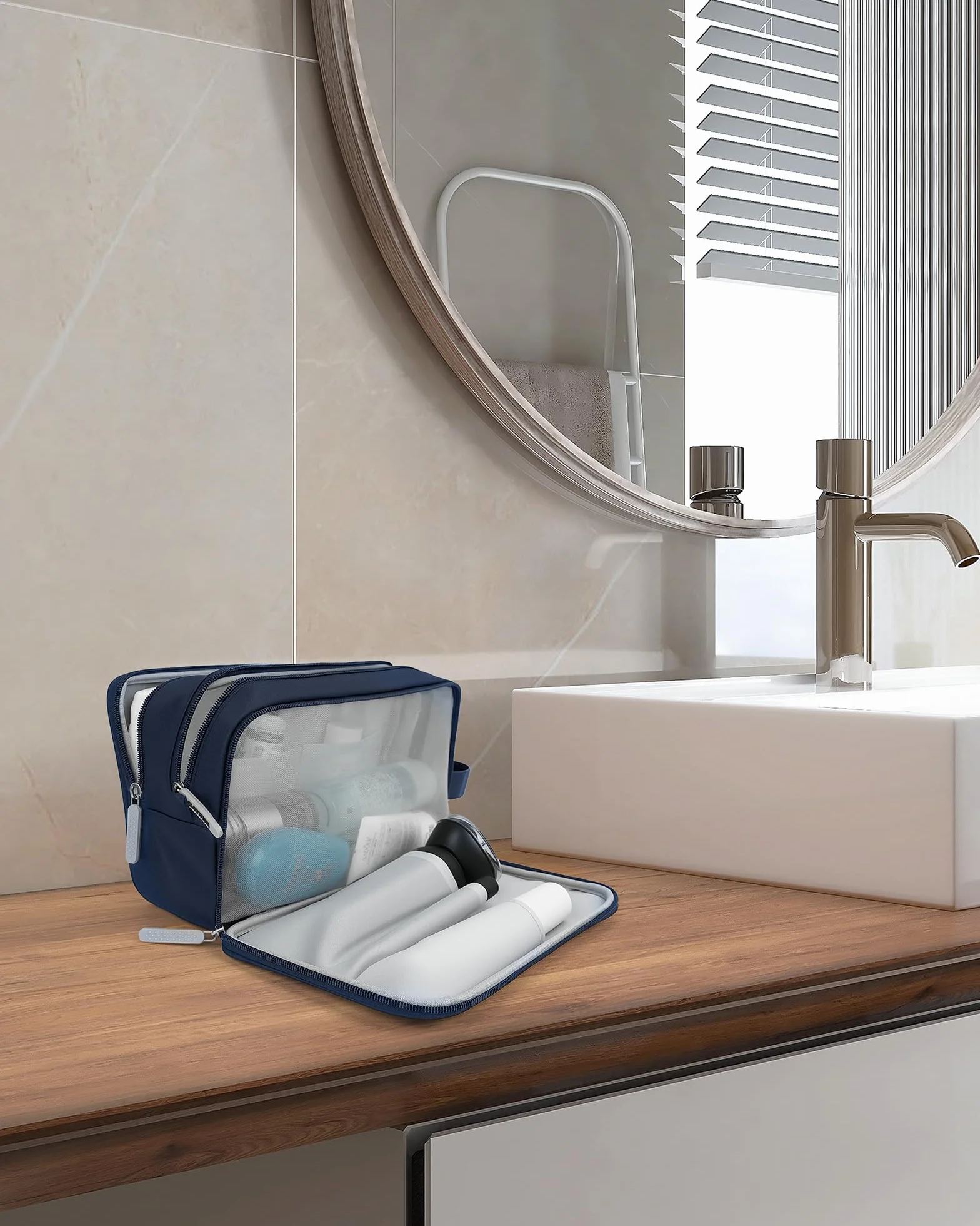 Trousse de Toilette Homme Voyage Grande Capacité Imperméable Sac Cosmétique