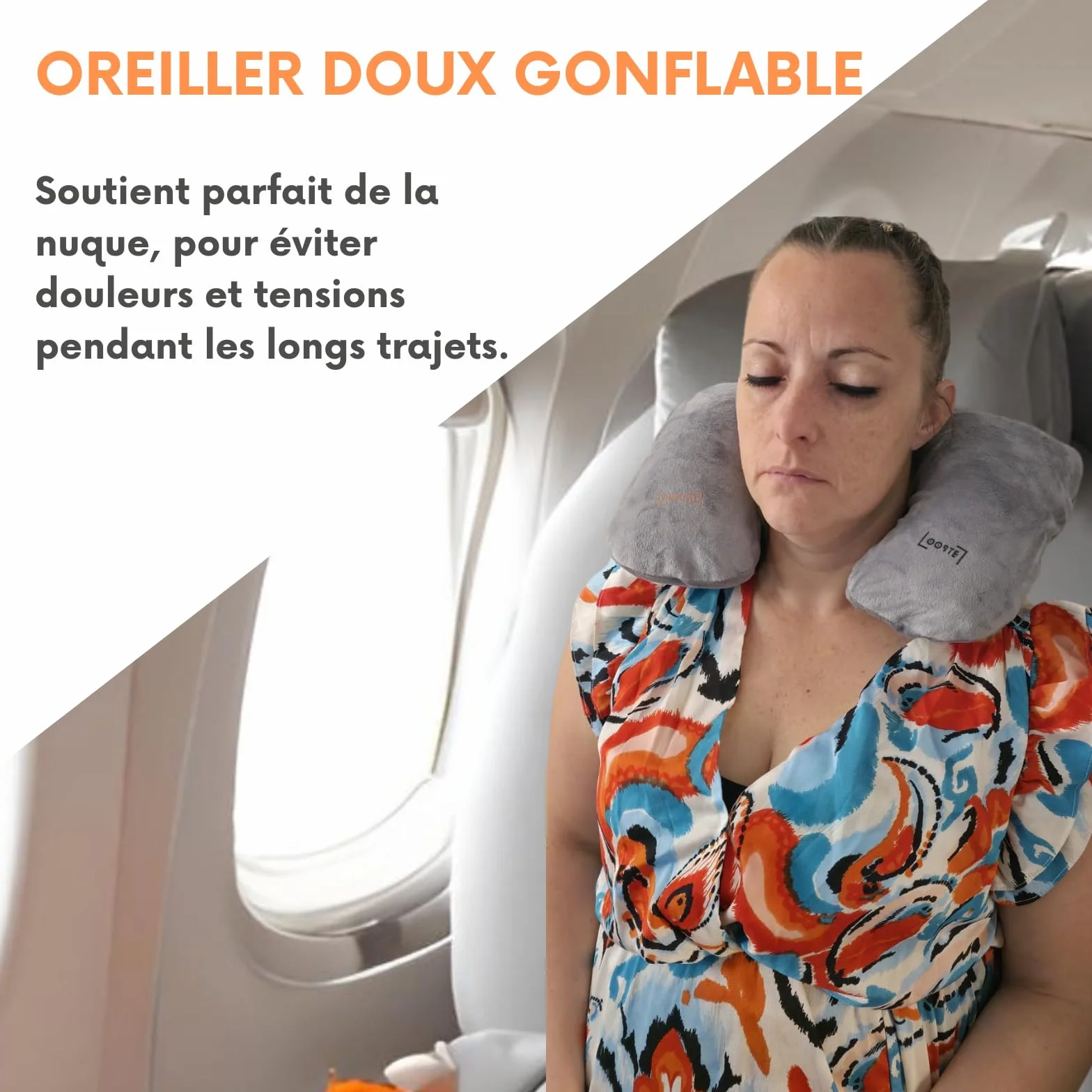Kit de Voyage 4-en-1 Pliable Compact Couverture Polaire Coussin Gonflable Bouchons d’Oreilles Masque de Sommeil Pochette
