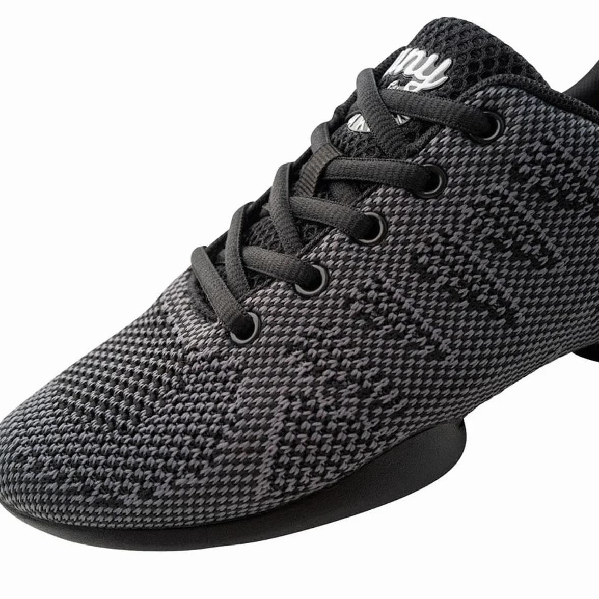 Anna Kern Baskets de danse pour homme 4050 Bold - Textile noir/gris - Semelle en polyuréthane divisée