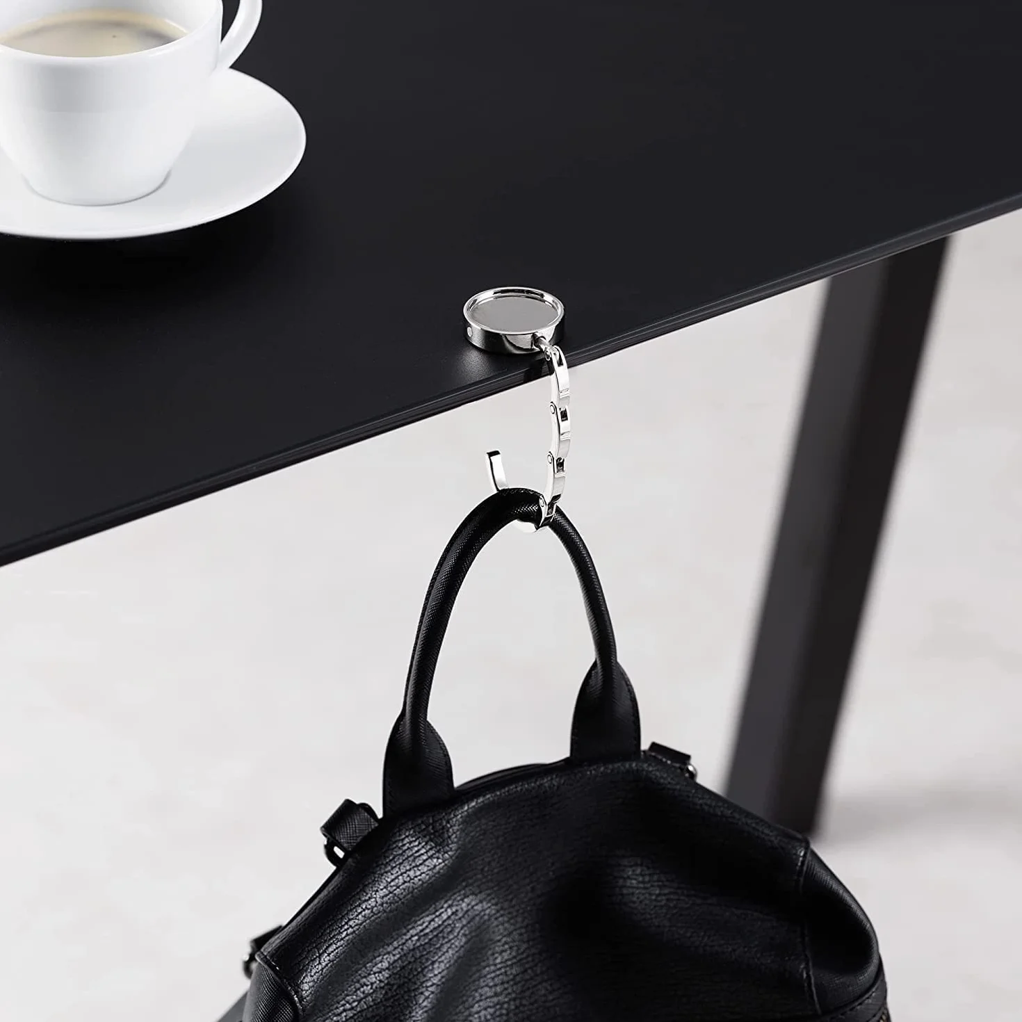 Crochet de Sac à Main Pliable en métal PIQIUQIU 2X - Porte-Sac pour Table Bureau jusqu'à 3KG