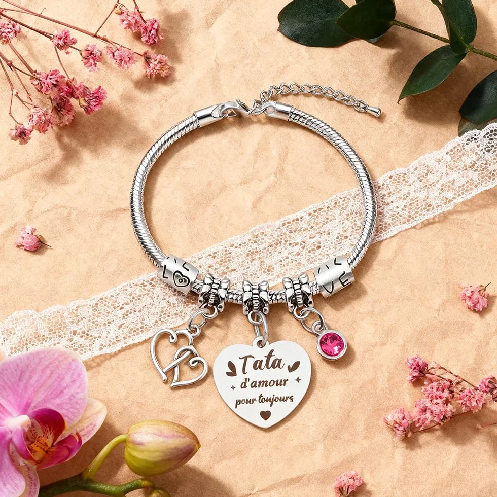 Bracelet Femme Acier Inoxydable Cadeau Noel Anniversaire