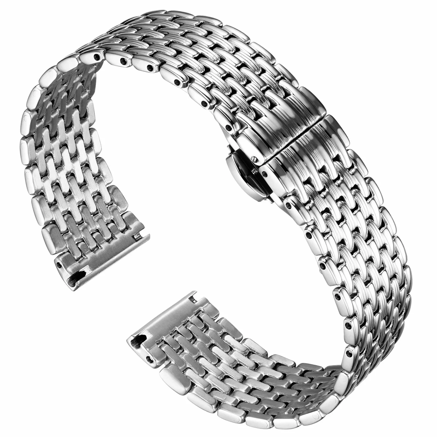 Bracelet de montre en acier inoxydable à mailles ultra fines 12mm 14mm 16mm 18mm 20mm 22mm pour femme