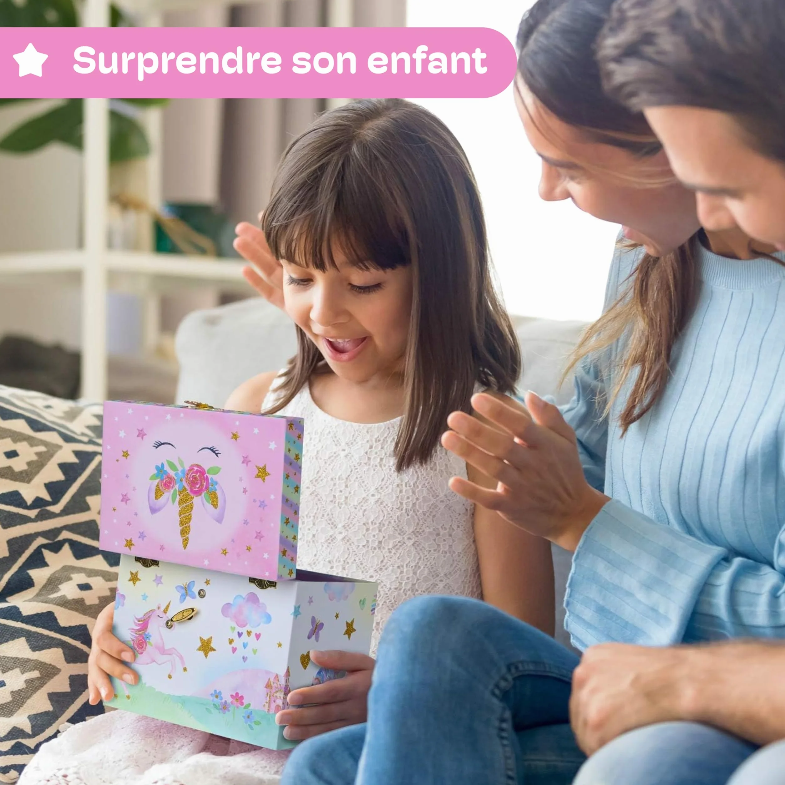 Jewelkeeper Grande Boîte à Bijoux Musicale pour Enfants avec 2 Tiroirs