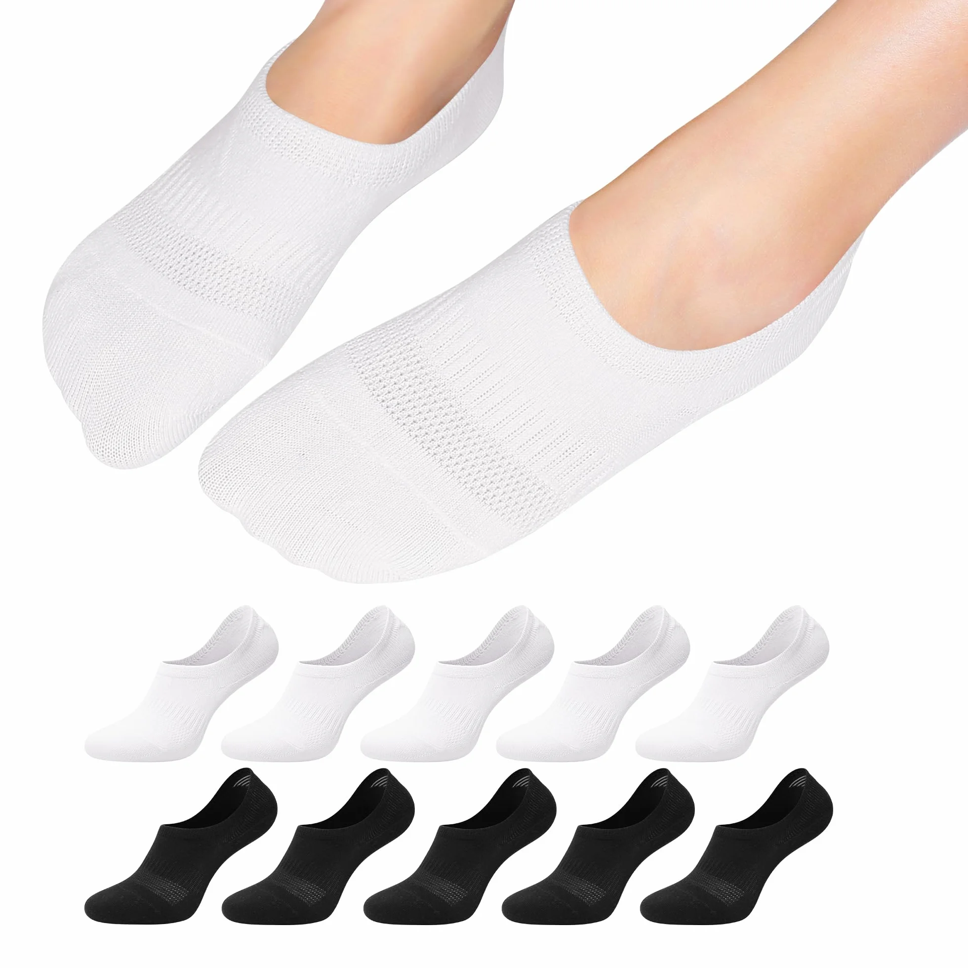 Chaussettes Basses Femme Invisibles Soquettes Courte 10 Paires