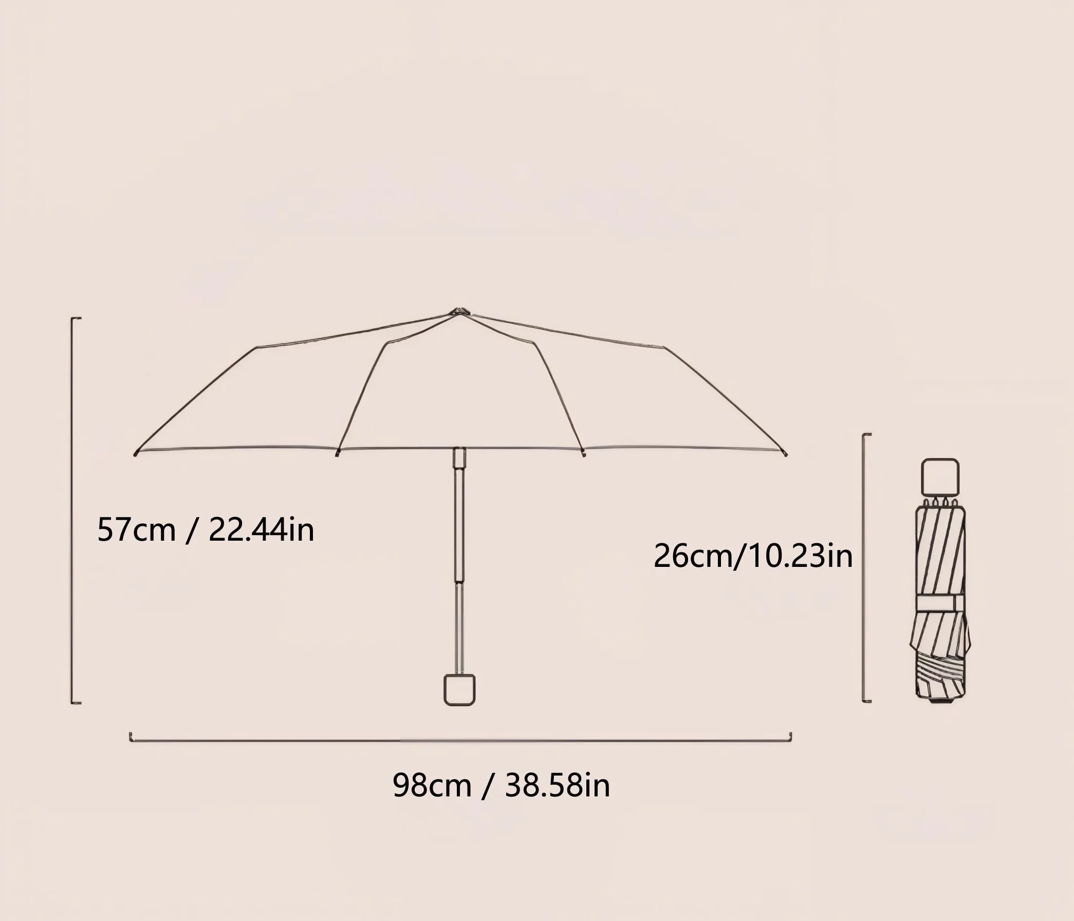 Parapluie UPF50+ Protection UV Double Couche Imperméable Coupe-Vent pour Femmes