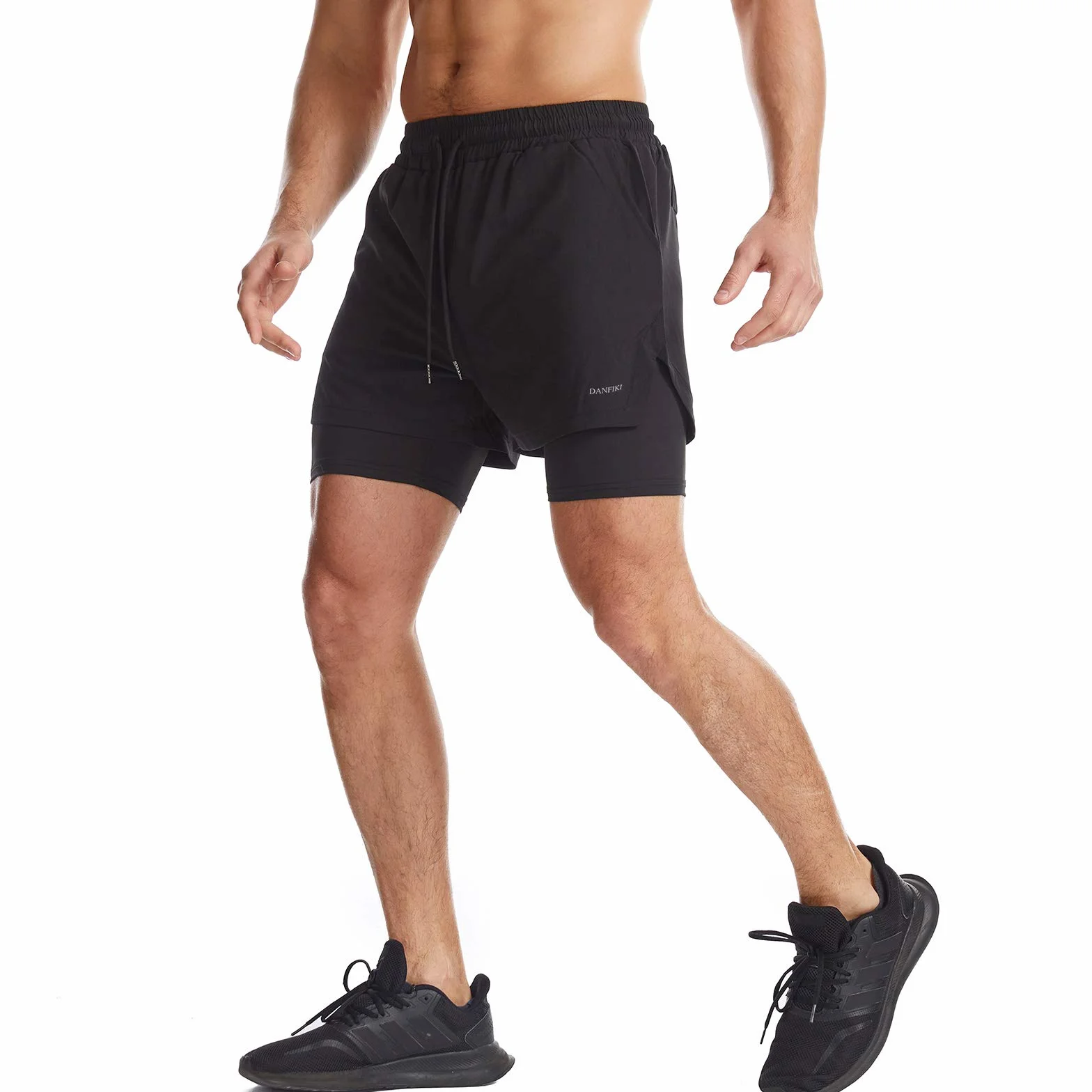 Short de Sport 2 en 1 Respirant pour Homme avec Poches Séchage Rapide Leggings Base Layer Stretch