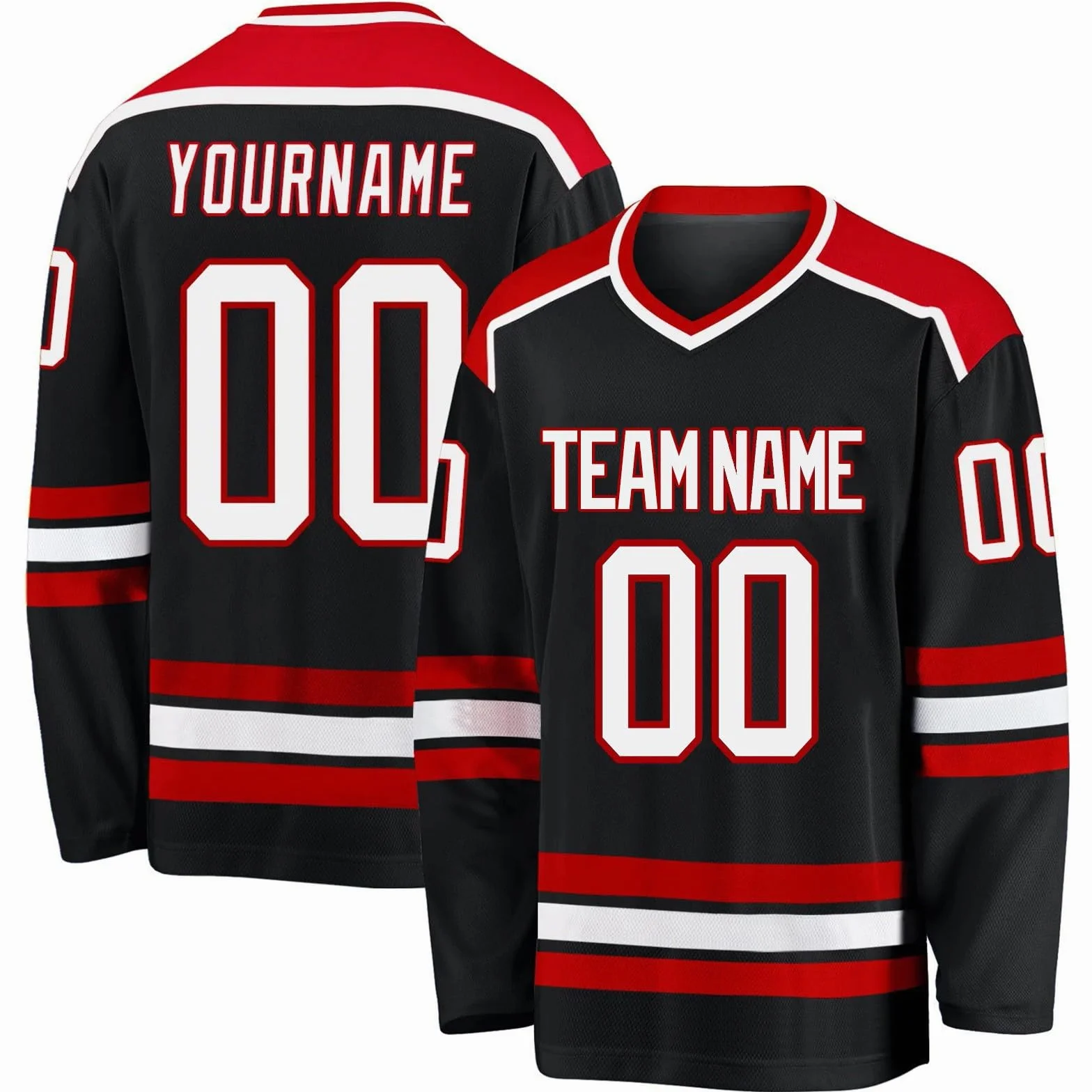 Maillot de Hockey Personnalisable Nom d'Équipe Tissu Respirant Maillé Hommes