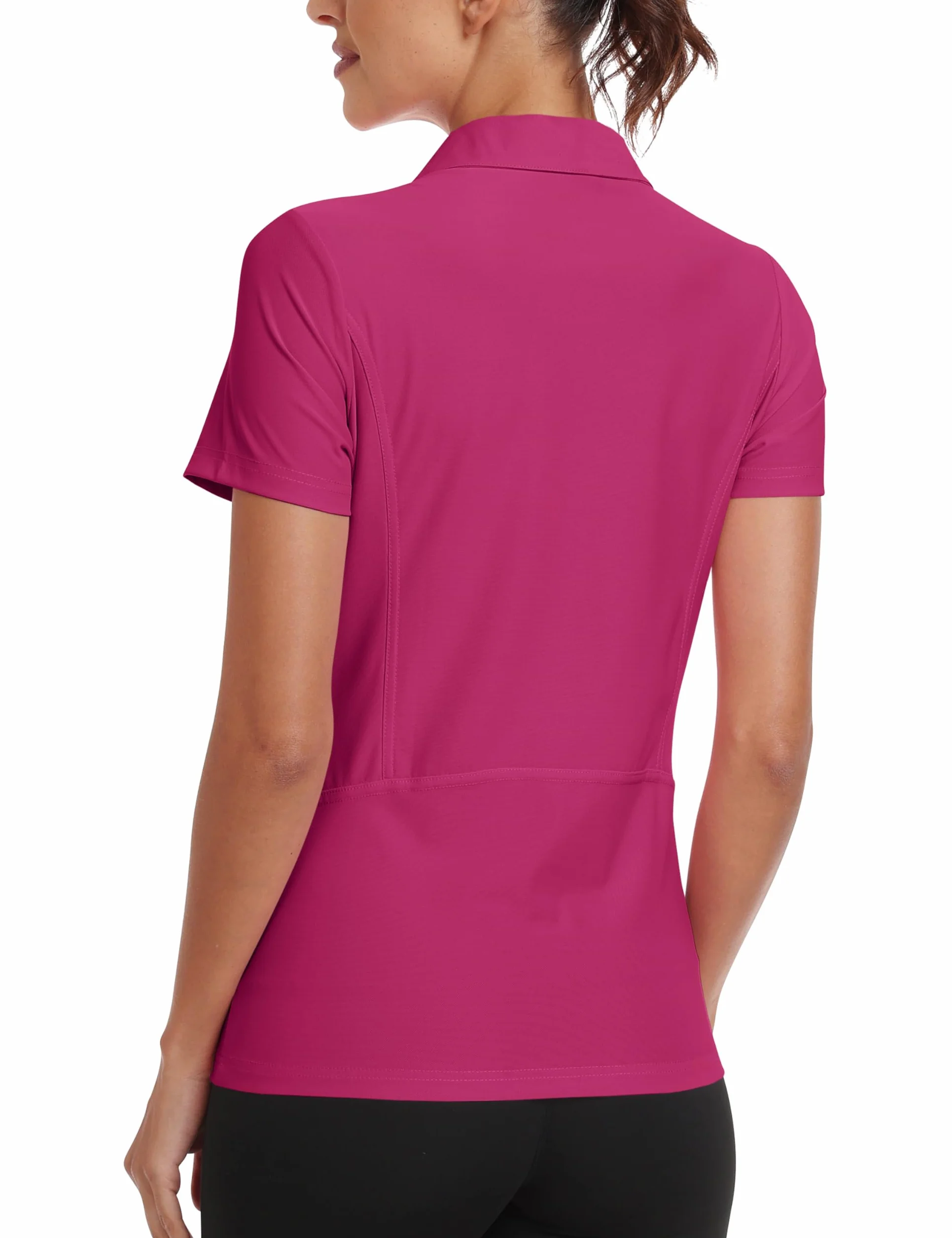 Polo Femme sans Manches 1/4 Zipper Sport Débardeur Golf Tennis Tops
