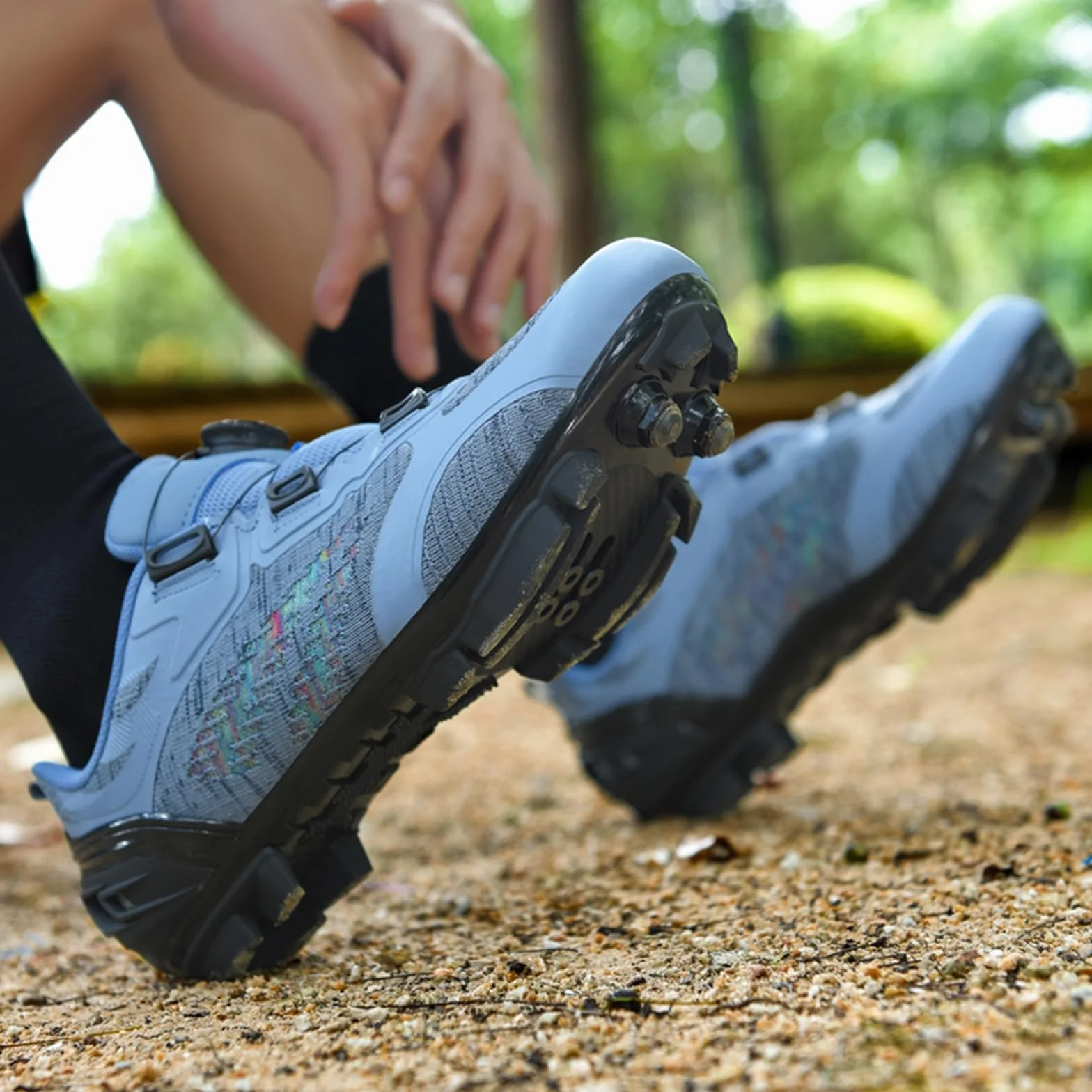 Chaussures de Vélo MTB pour Femmes Chaussures de Course SPD avec Laçage Rapide