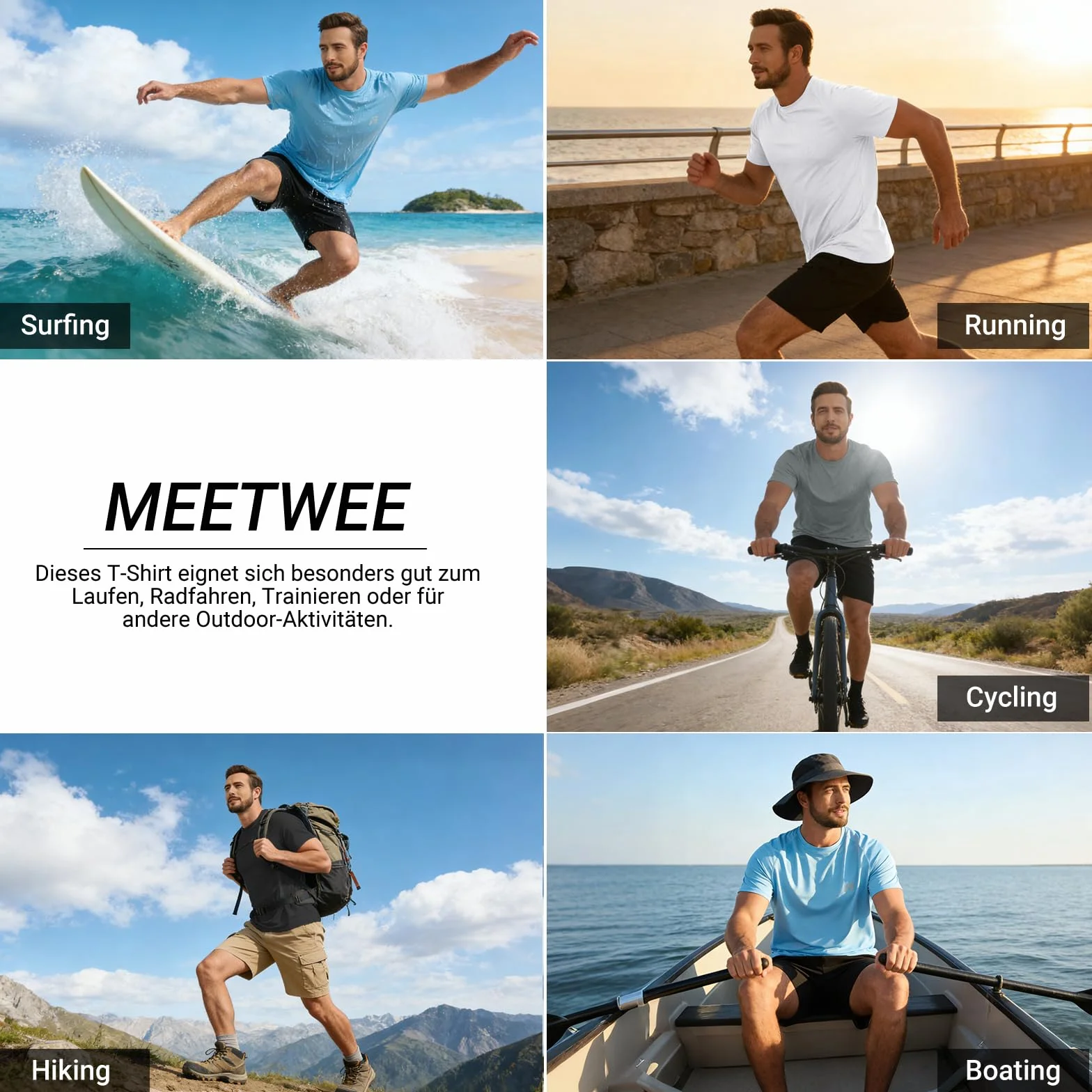MEETWEE Rashguard Homme UPF 50+ T-Shirt UV Anti-Élasthanne Séchage Rapide Haut de Sport Extensible pour Surf Natation Pêche