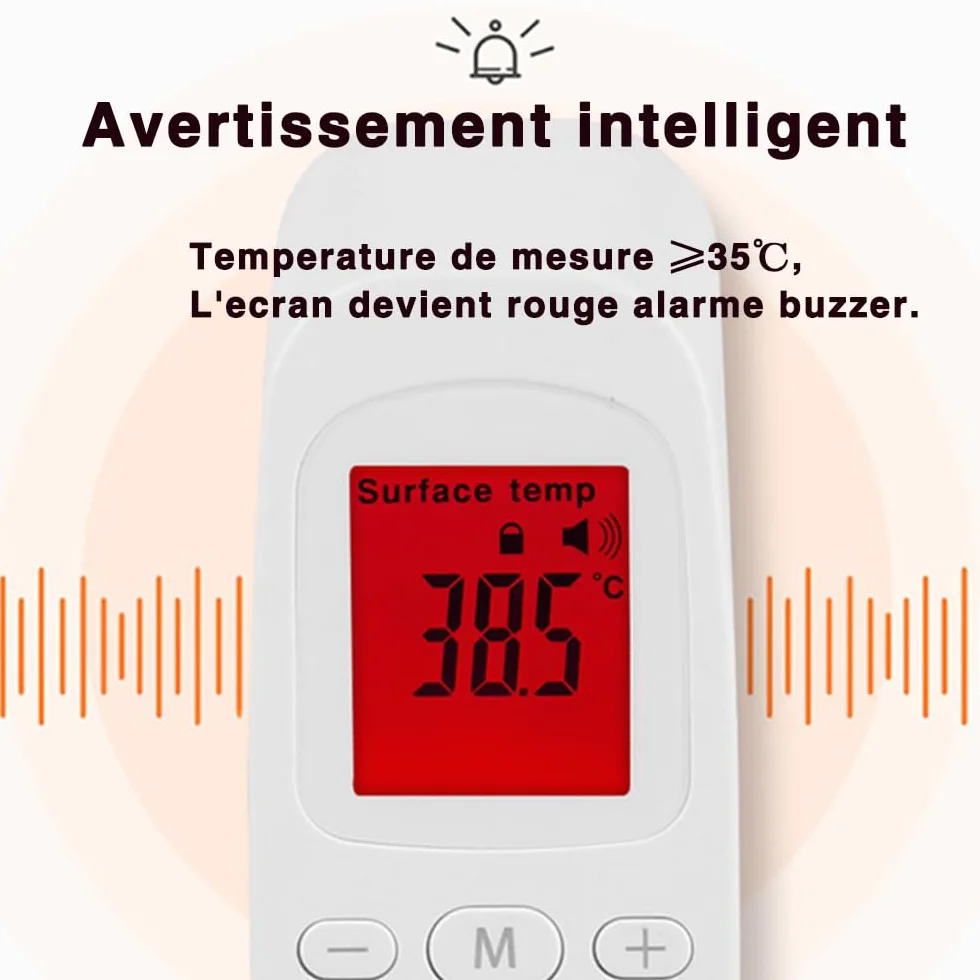 Thermomètre Frontal Médical Digital Sans Contact Infrarouge Précise Écran LCD