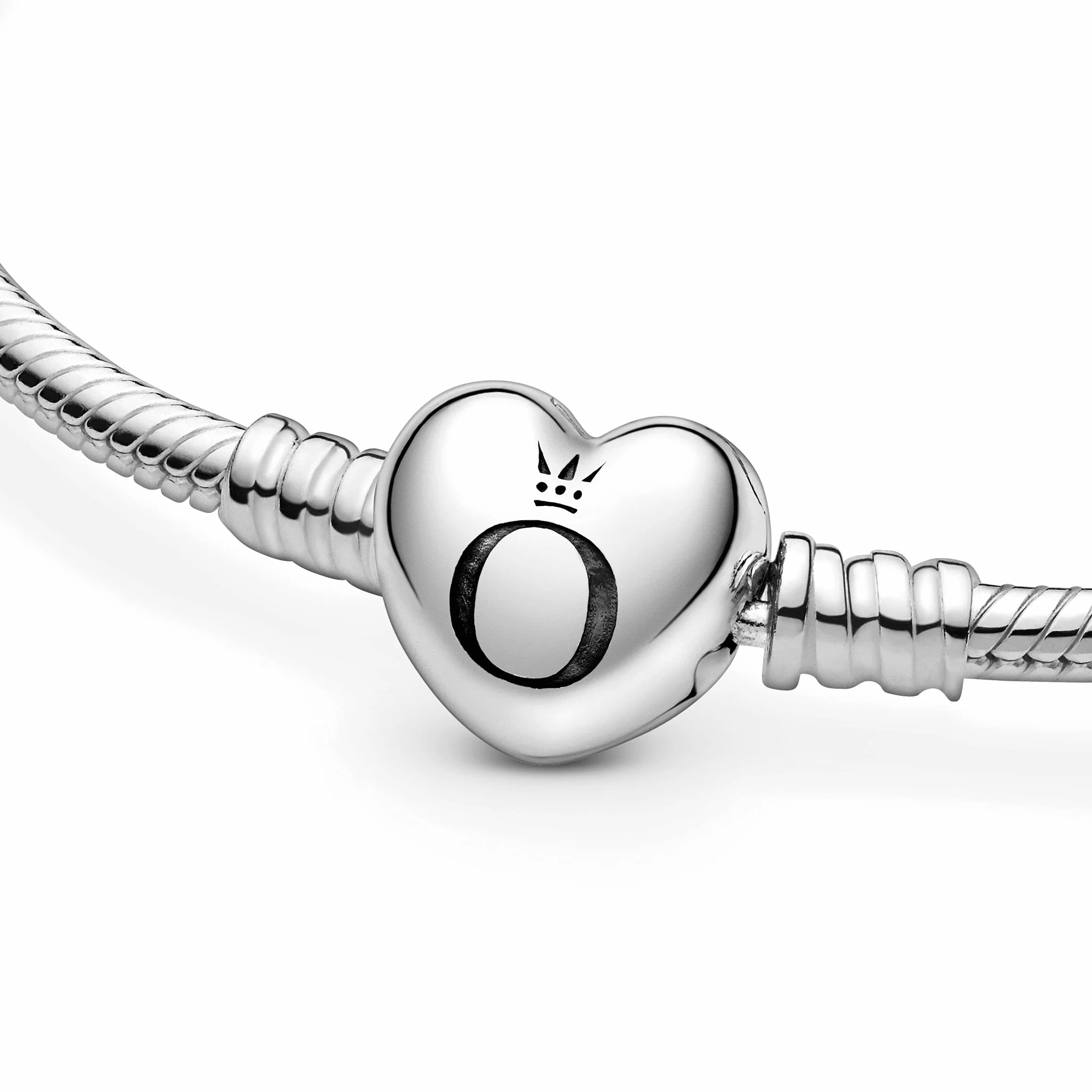Pandora Icons Bracelet Cœur et maille serpent en argent fermoir cœur