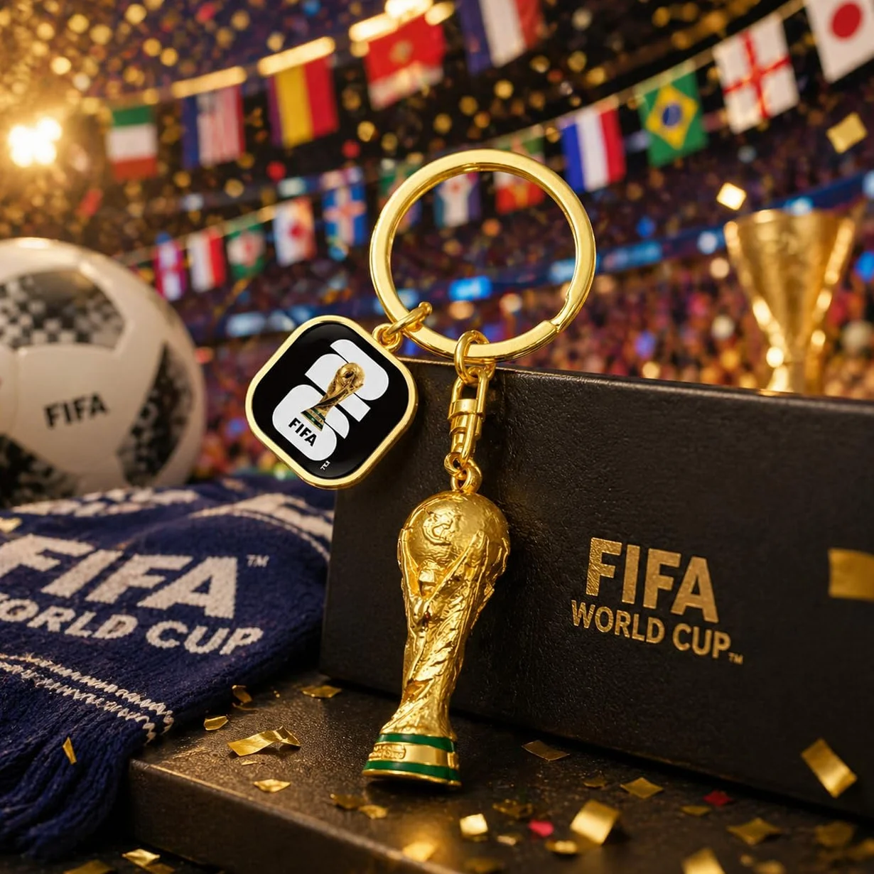 Porte-clés Officiel FIFA Coupe du Monde 2026 – Alliage de Zinc Premium