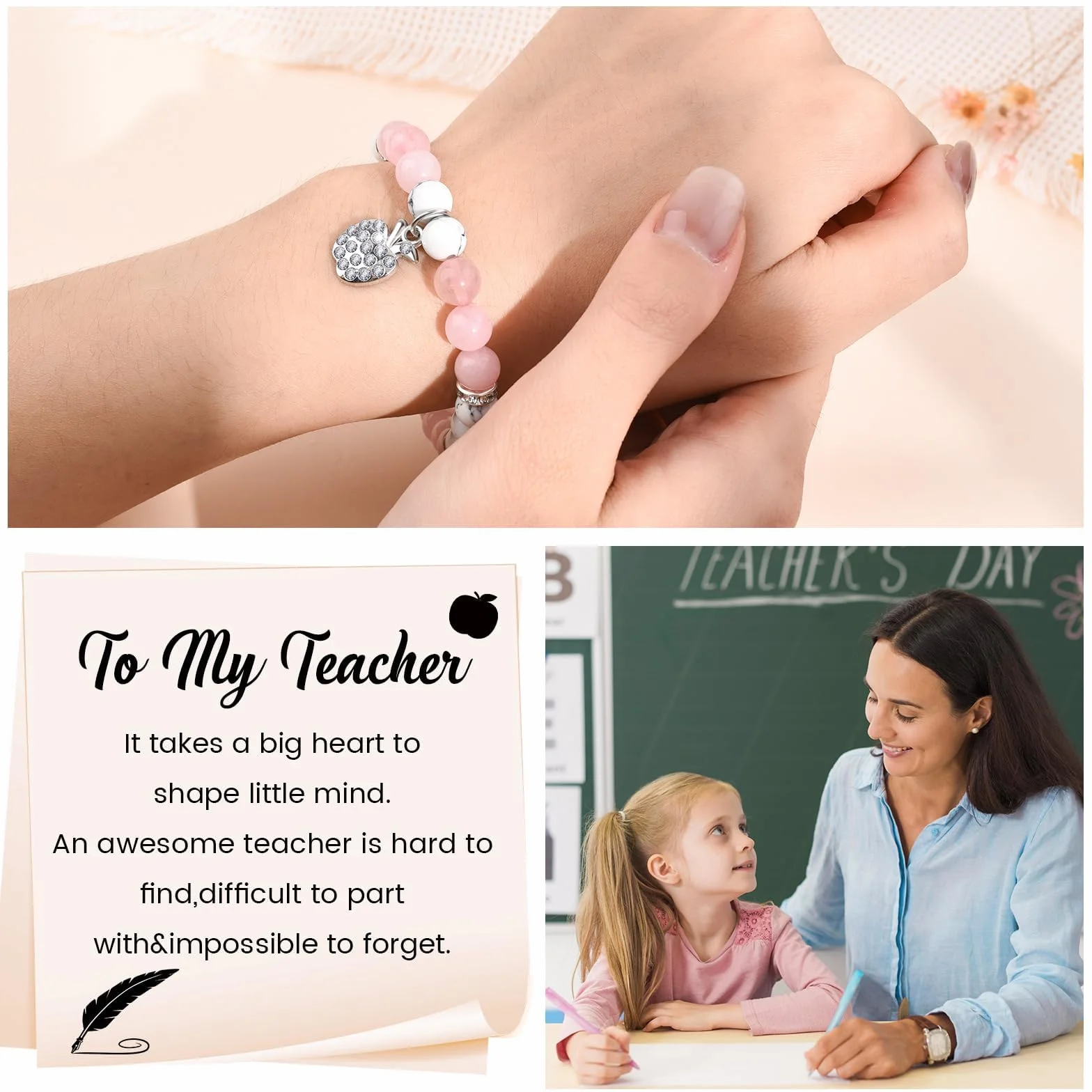Bracelet Cadeau Maîtresse Professeur Fin d'Année École