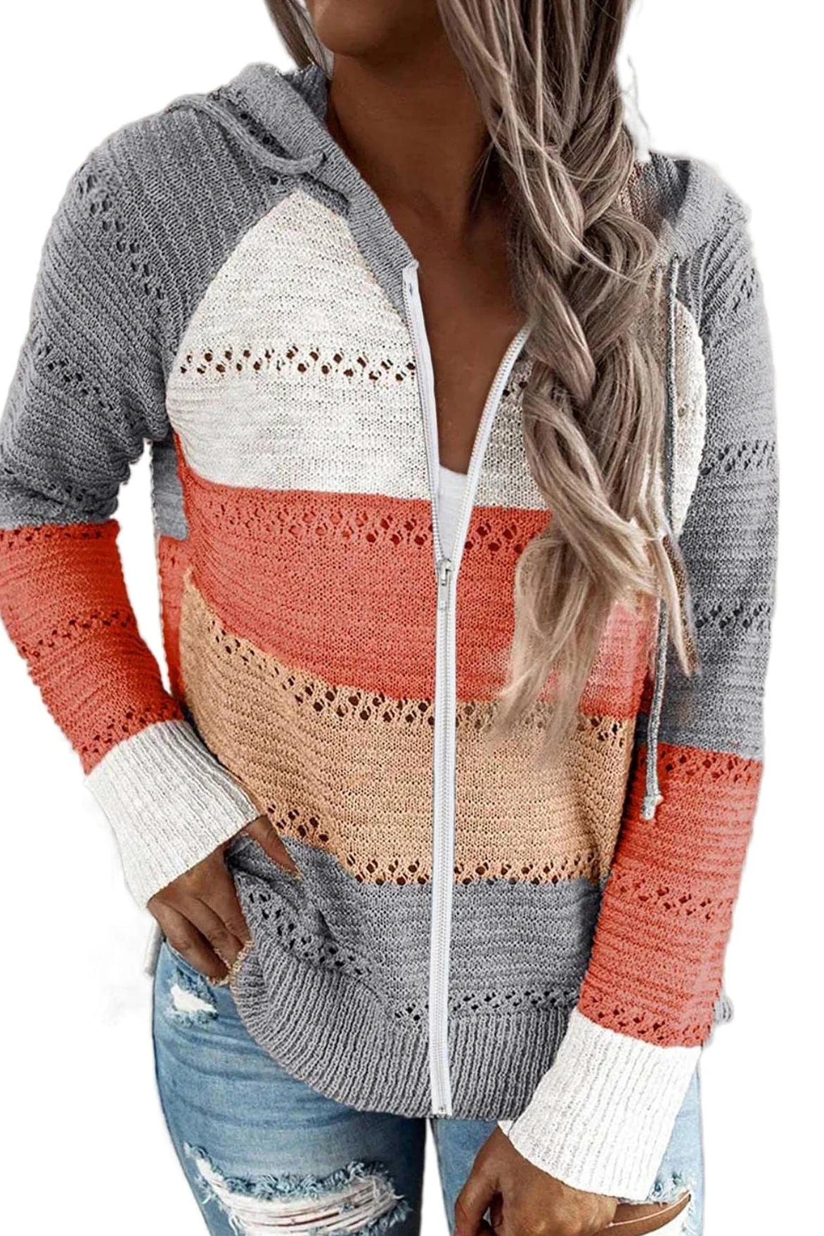 GOLDPKF Pull Femme vêtements Femme Pull en Tricot à Capuche pour Femme Veste d'hiver décontractée à Manches Longues