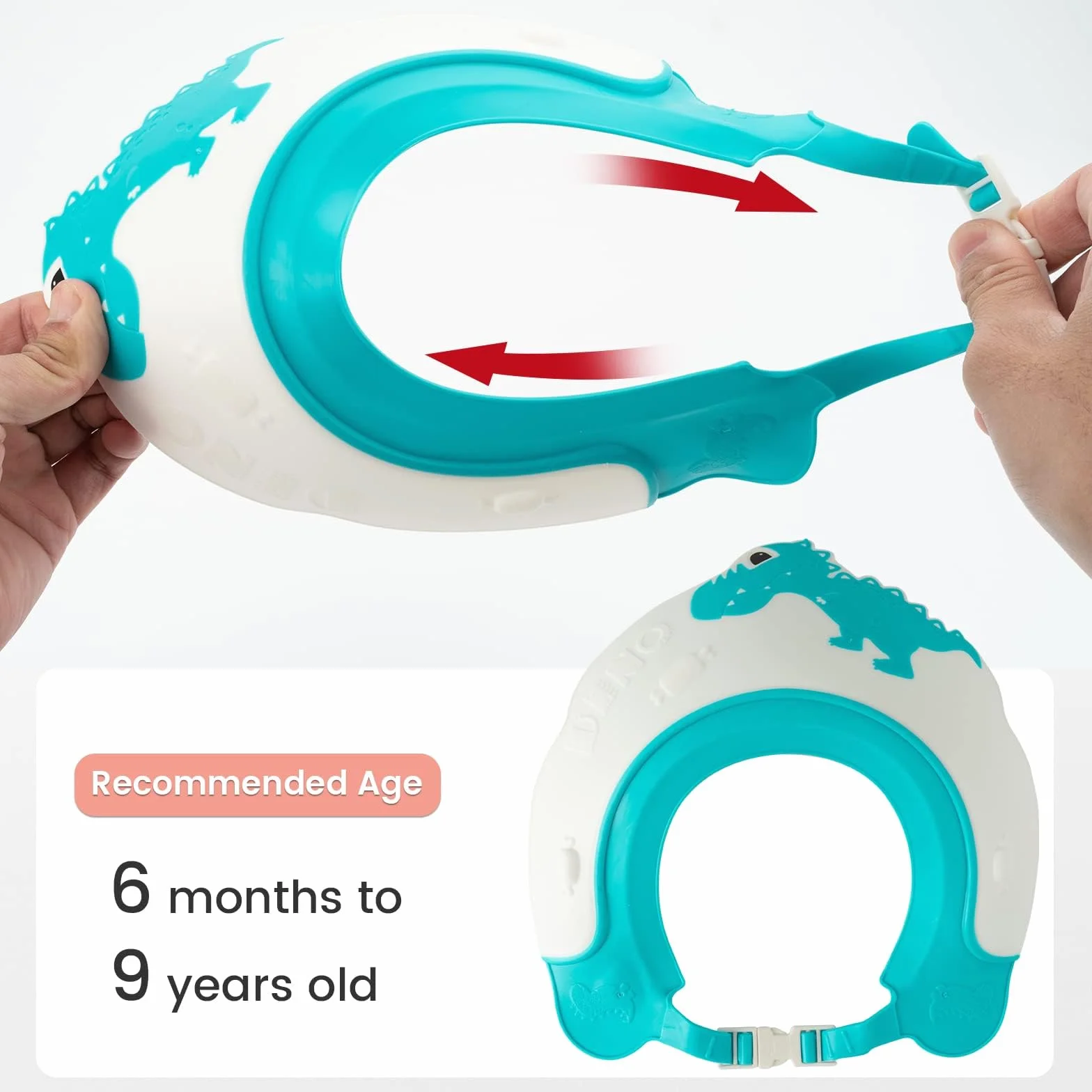 FUNUPUP Chapeau Douche Bébé Visière Casquette de Bain Enfant Réglable Protection Yeux Oreilles Visage Bleu