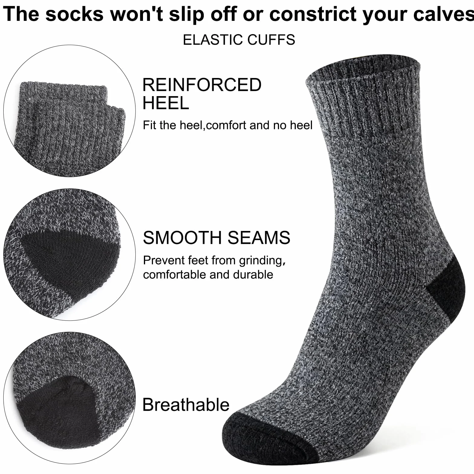 Chaussettes Thermiques Homme Chaudes Hiver 39-46 Paire