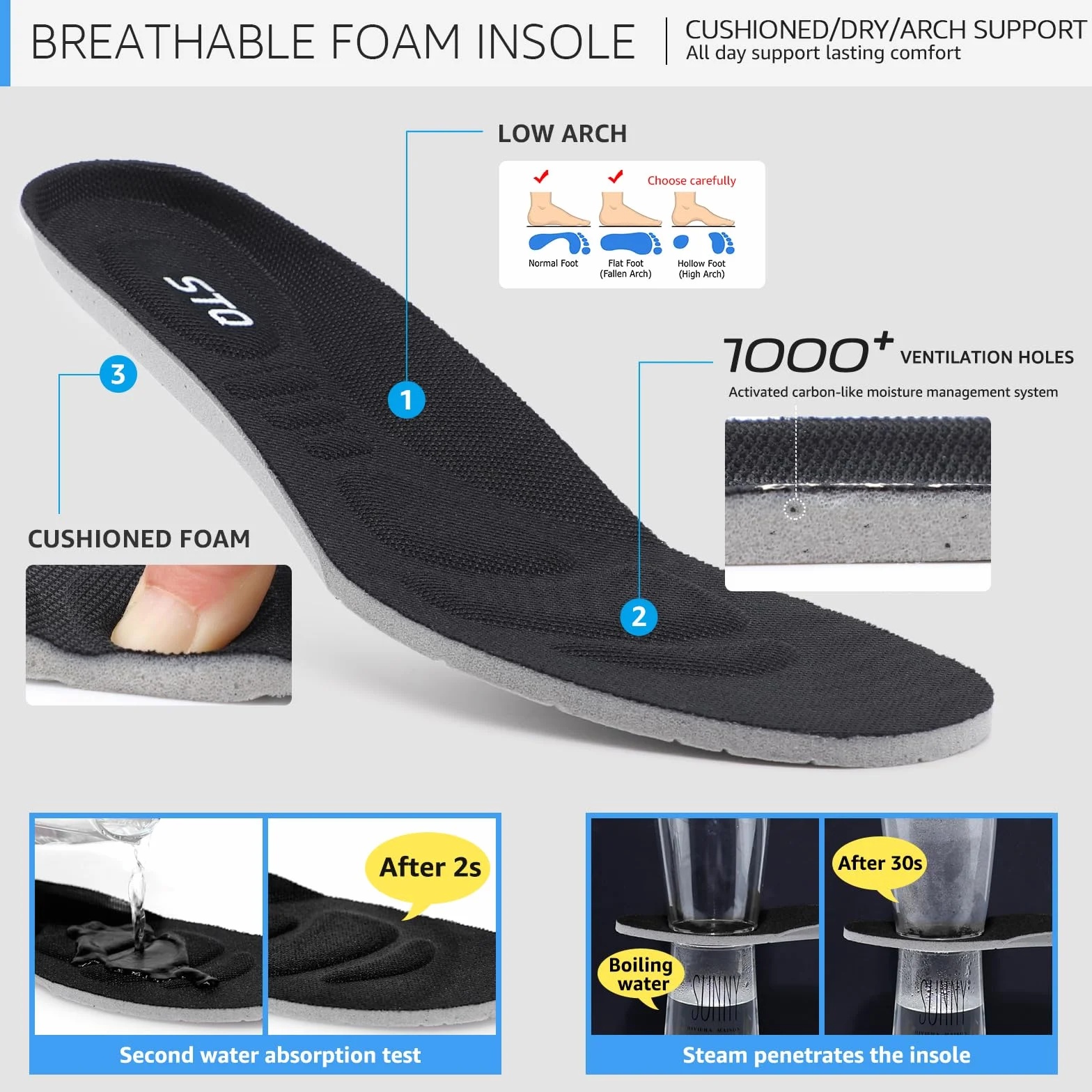 STQ Basket Femme Chaussures de Sport Slip on Légères Respirantes Confortables Running Fitness Gym