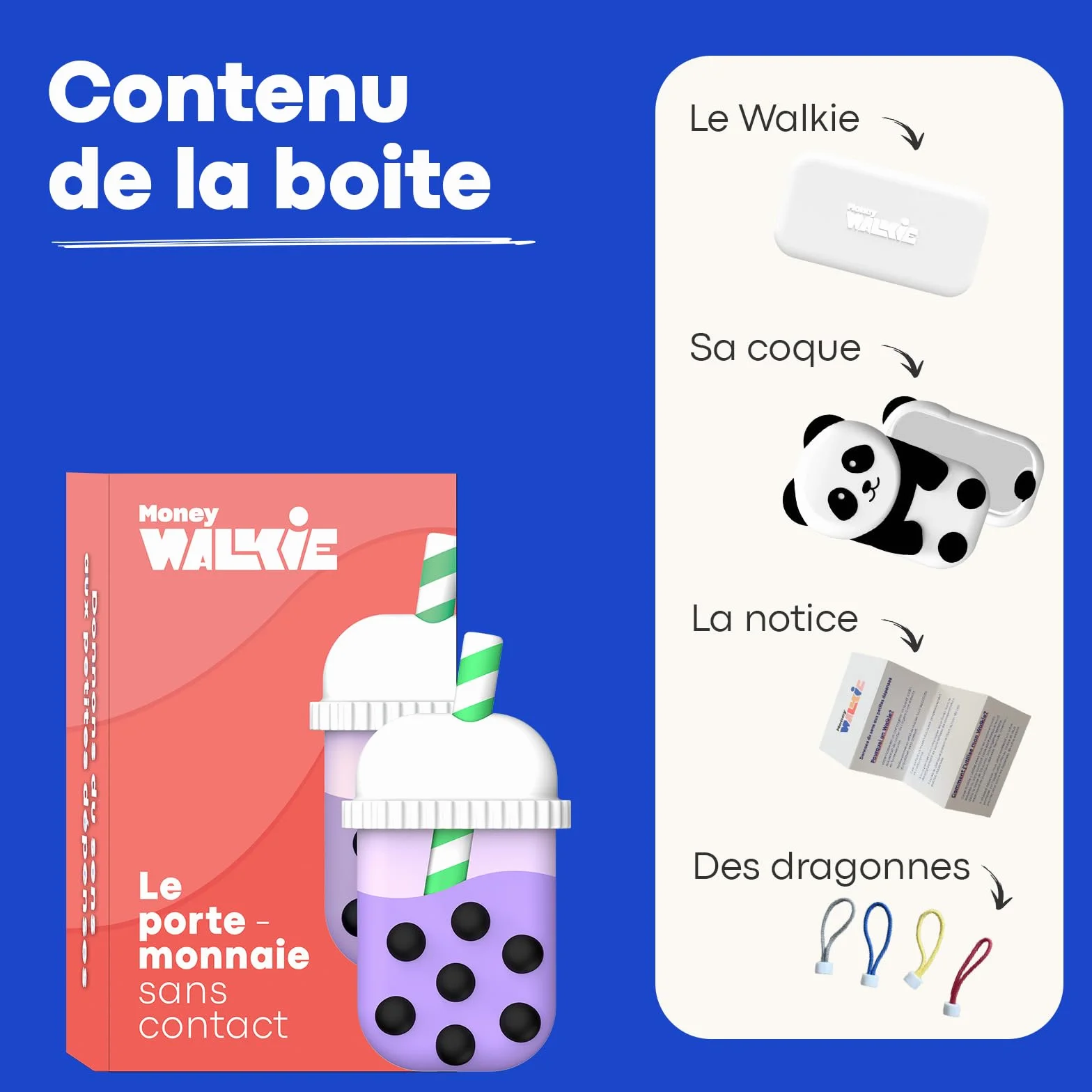 Porte Monnaie sans Contact pour Enfants et Ados - Apprendre à Gérer Son Argent - Bubble Tea