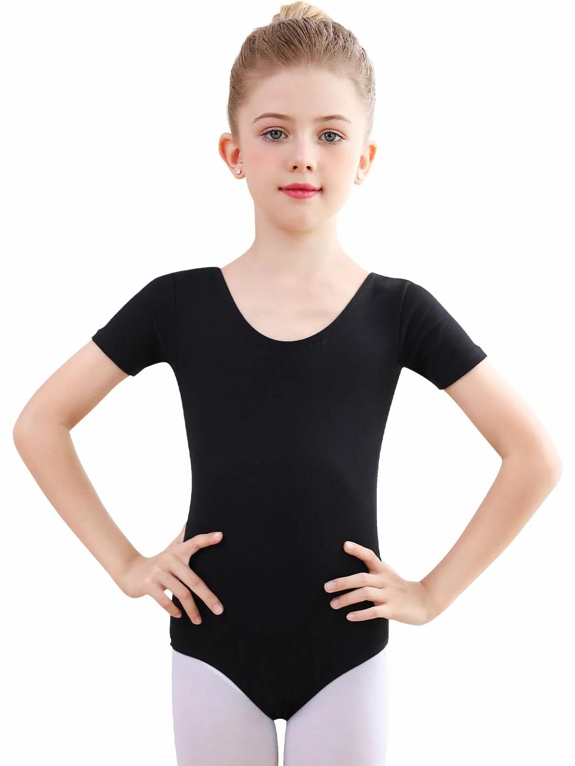Justaucorps Danse Fille Gymnastique Manches Courtes Coton Taille 100-150