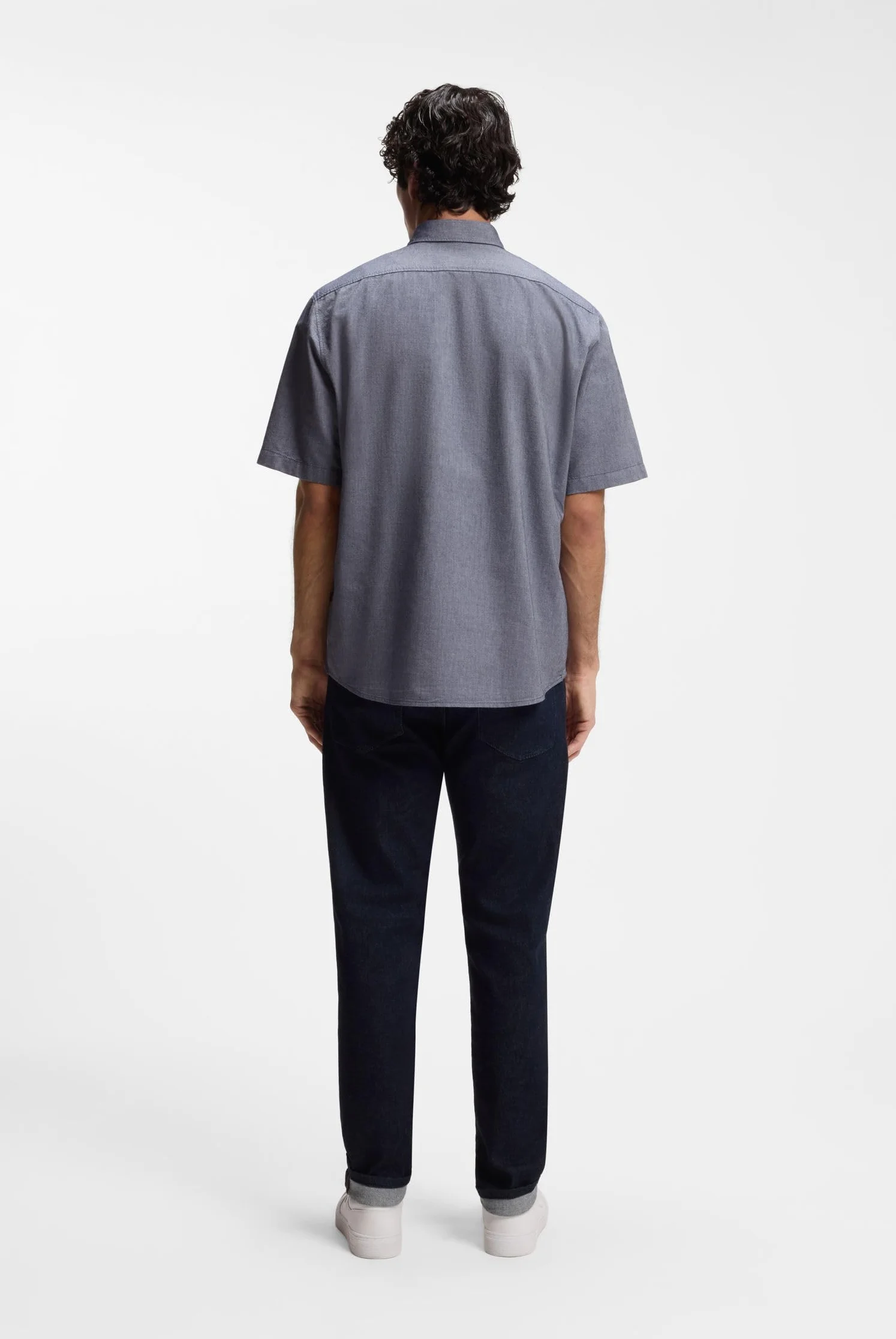 BOSS Hommes Chemise Regular Coton Oxford Doux Lavé