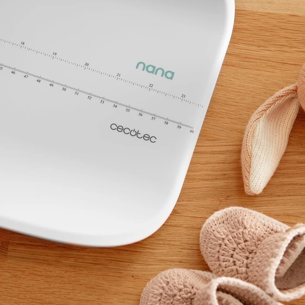 Cecotec Pèse bébés Nana BabyCare SmartWeight Écran LED 60x25 cm 50g-40kg Fonction Tare Hold Mètre Ruban Inclus