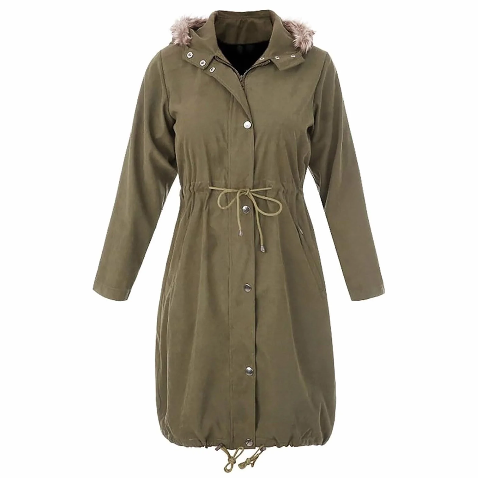 Manteau de portage hiver parka 3 en 1 chaude longueur genou col fourrure capuche coupe-vent pour maman et bébé L