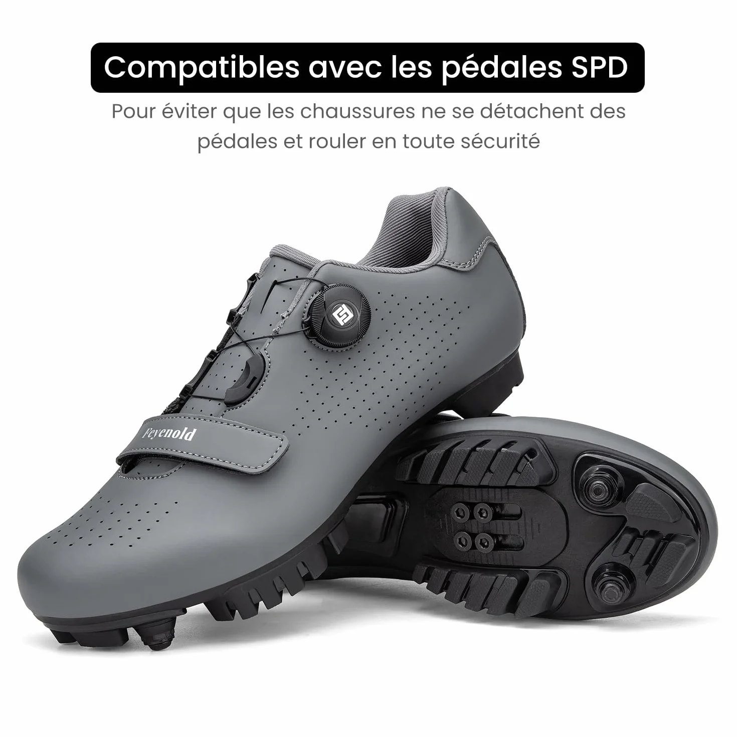 Feyenold Chaussures de Cyclisme VTT Chaussures de vélo de Montagne Compatibles SPD Cleats