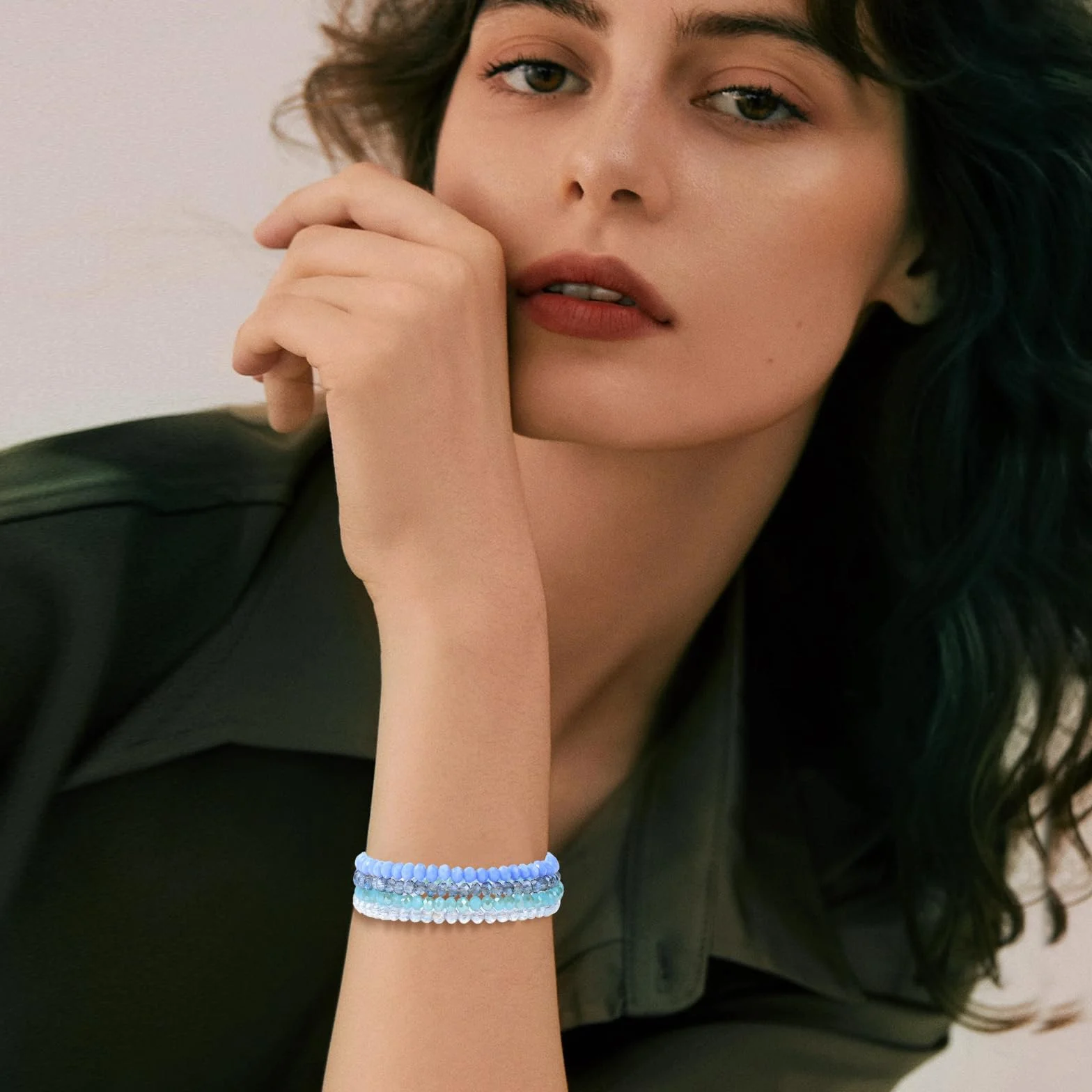 Multicouches Bracelet Boho Cristal Perles Pour Femme