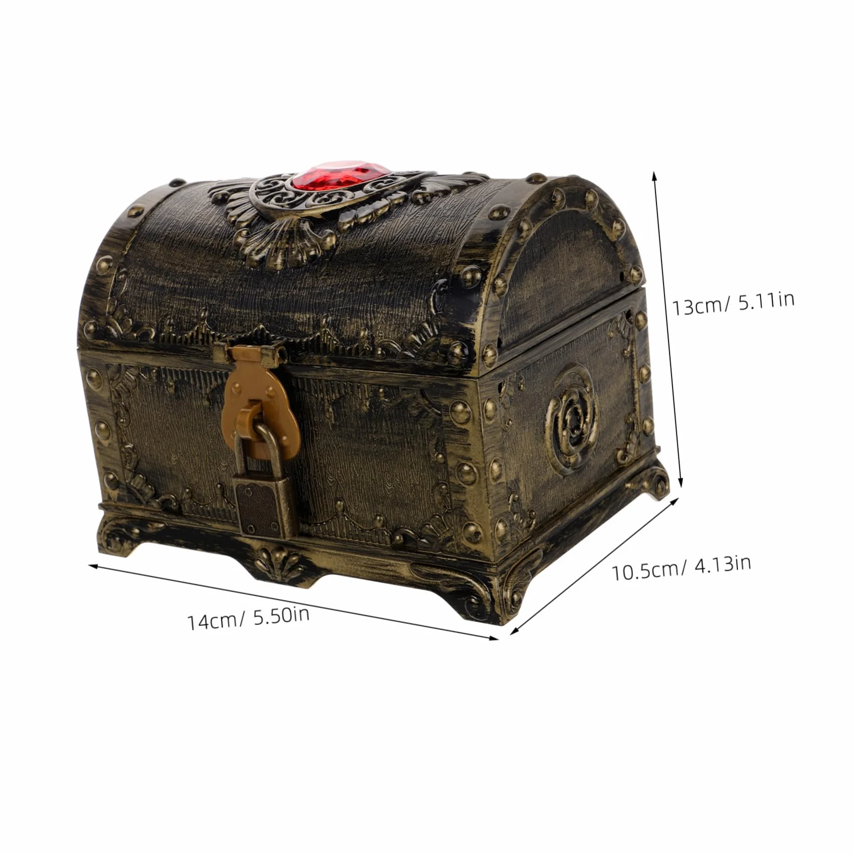 Coffre Trésor Transparent Vintage En Plastique 5.51x4.33x4.13In Boîte De Rangement Multifonction