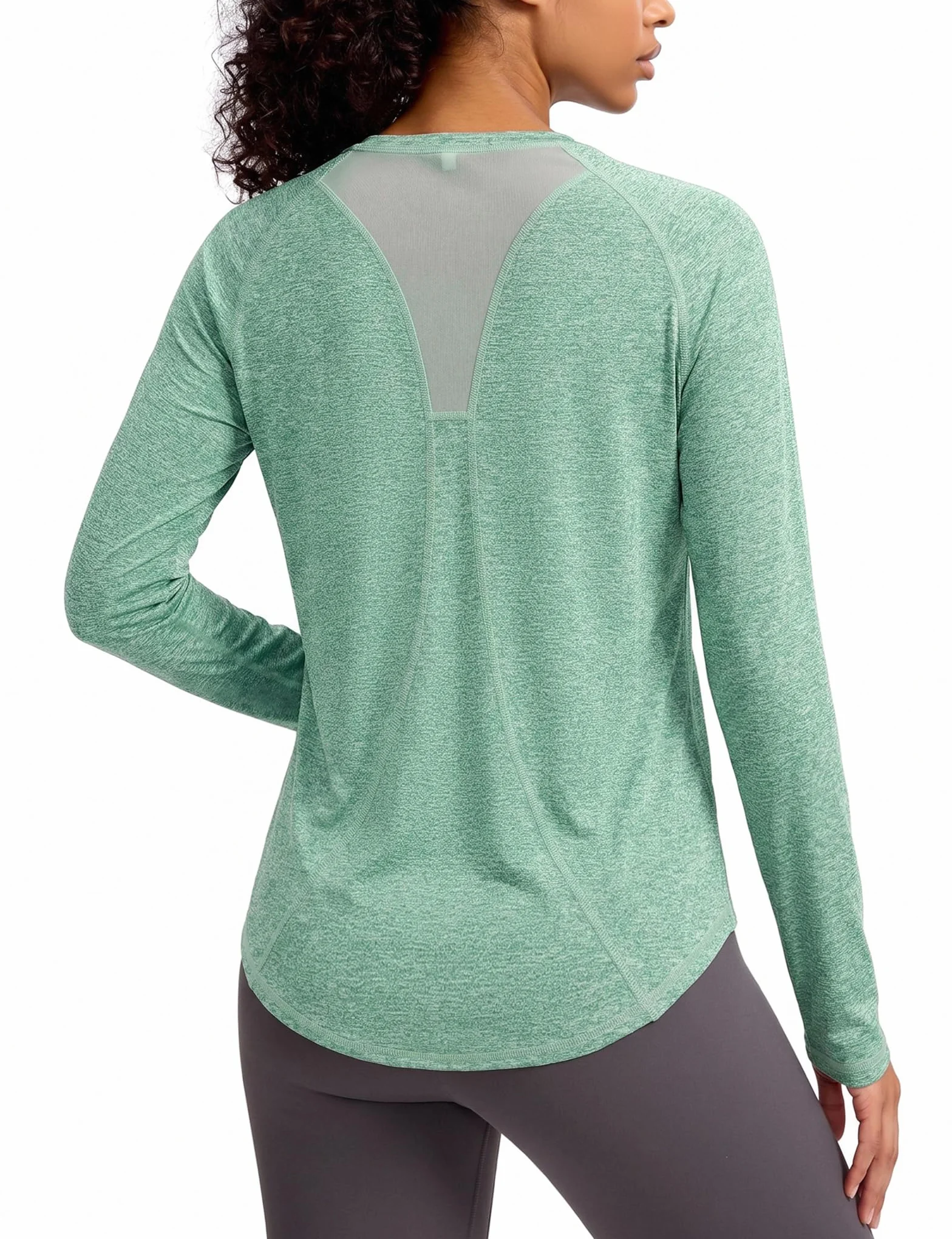 Gyabnw T-Shirt Sport Femme Manche Longue Col Rond Anti UV