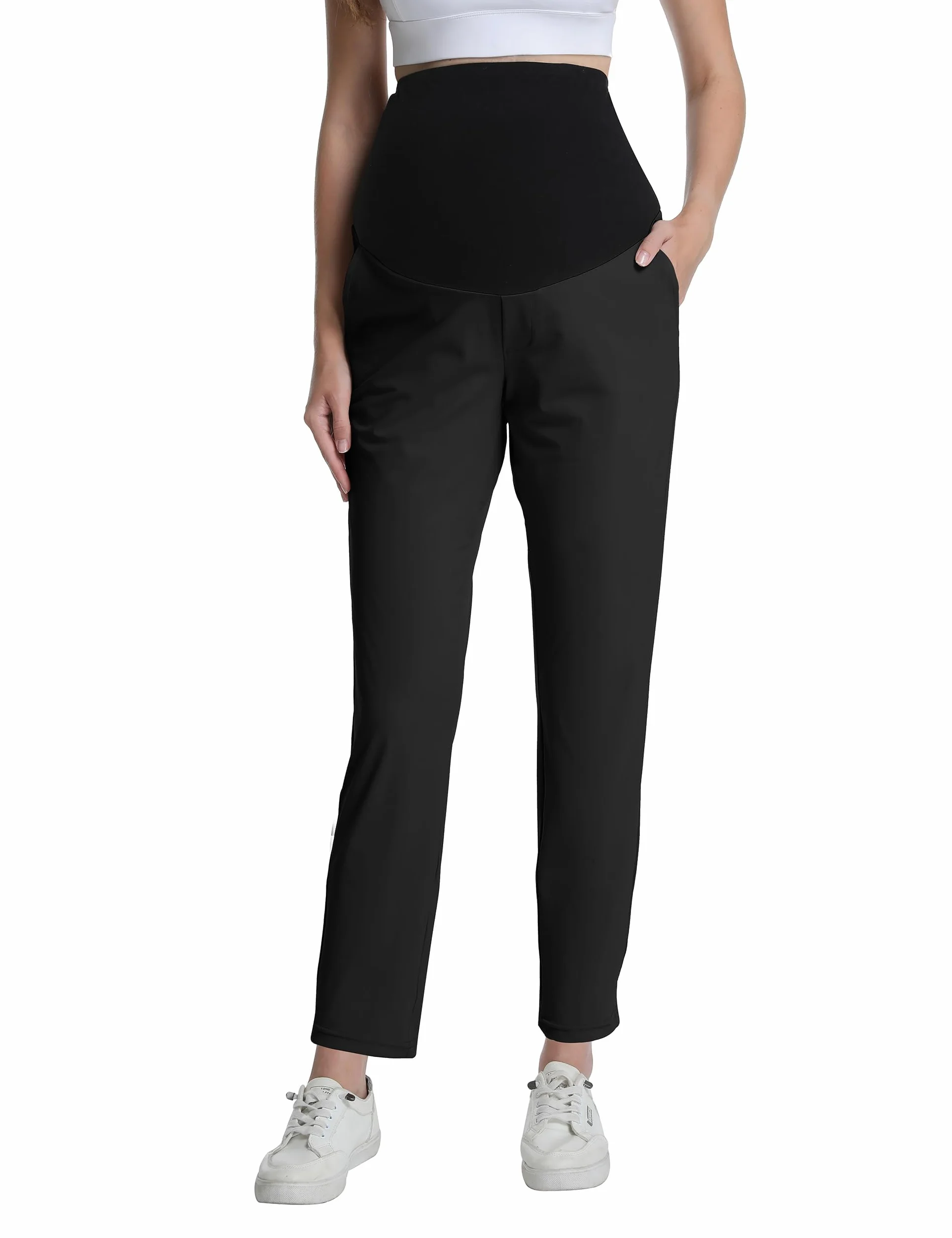 Pantalon de Grossesse Taille Haute Extensible avec Poches