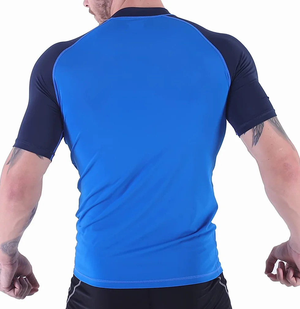 Rash Guard Homme Manches Courtes UV Protection UPF 50+ Anti-UV Haut Surf Plage Natation