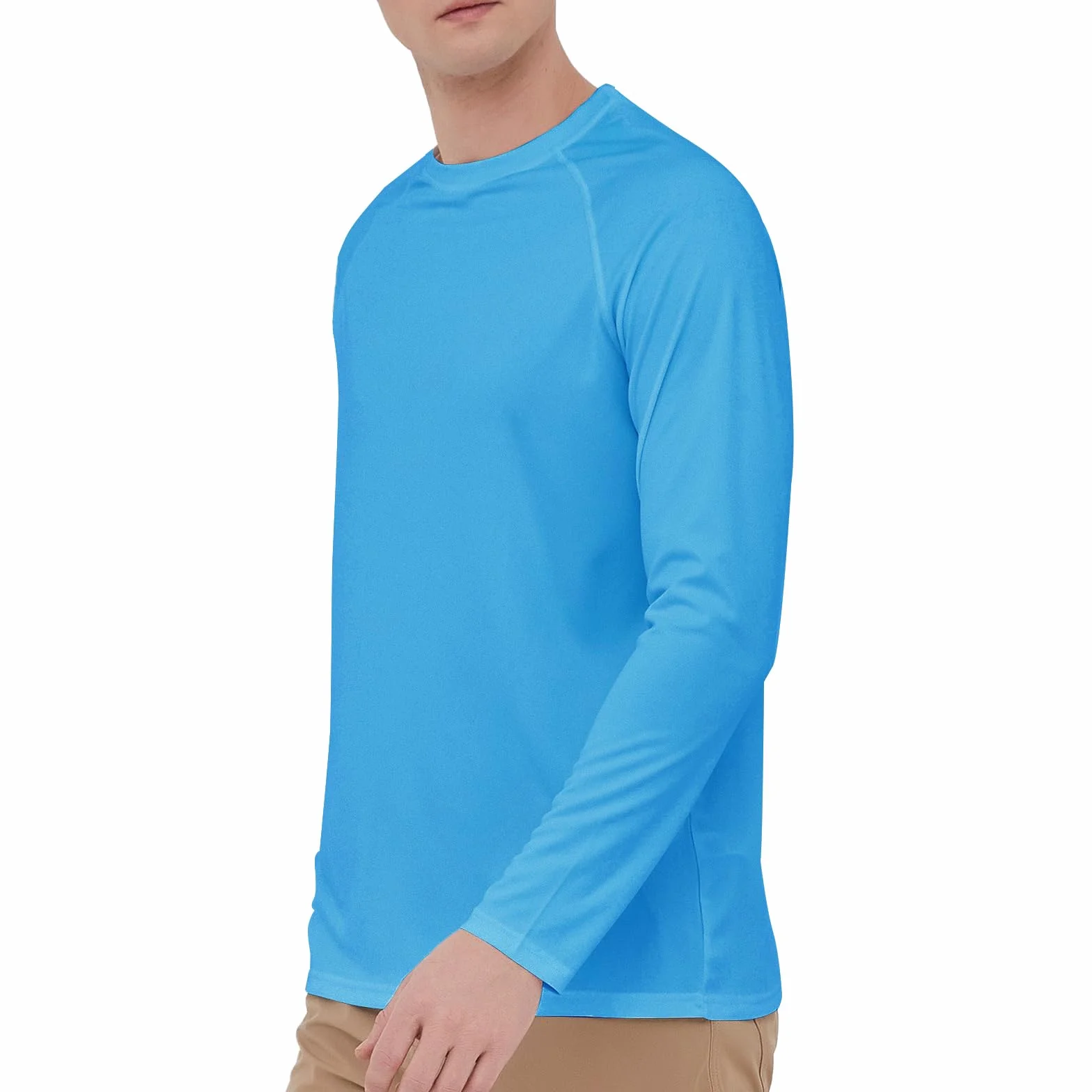 HYCOPROT Rashguard Anti-UV Hommes Manches Longues UPF 50+ Protection Solaire T-Shirt de Sport