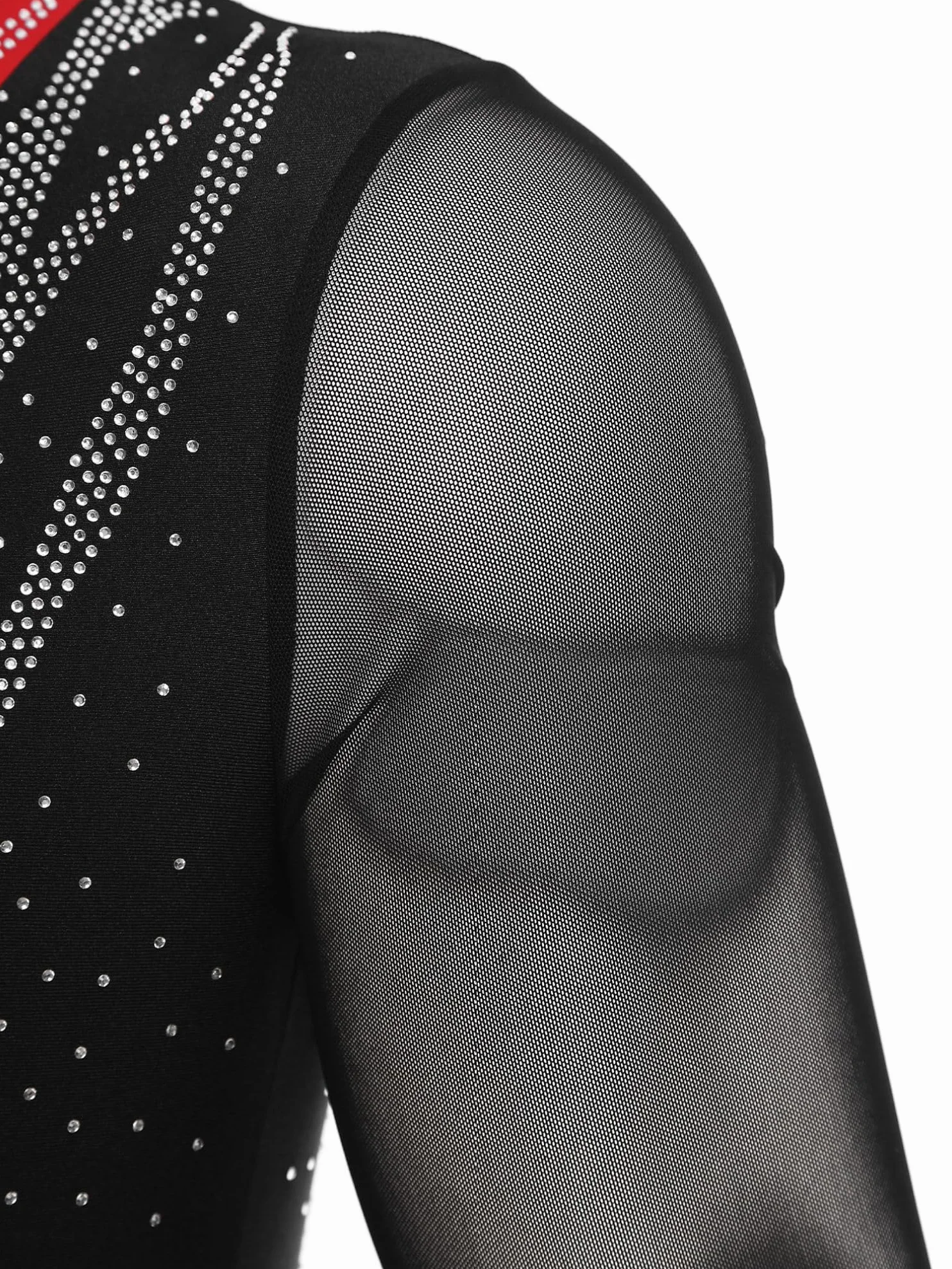 Justaucorps de Gymnastique Homme Strass Bodysuit Manches Longues Leotard Danse Ballet Combinaison Patinage Artistique