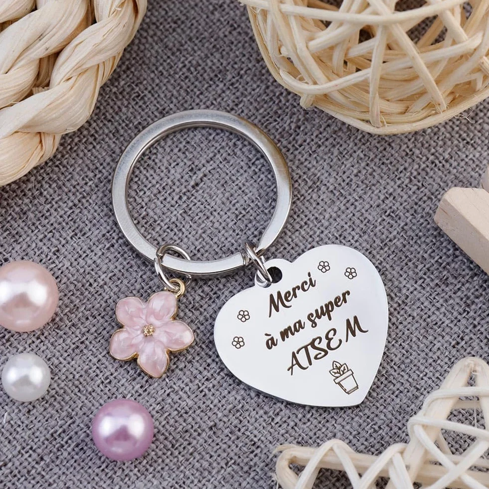 Porte Clef Cadeau Professeur Fin d'Année Maitresse Atsem Directrice École Assistante Maternelle