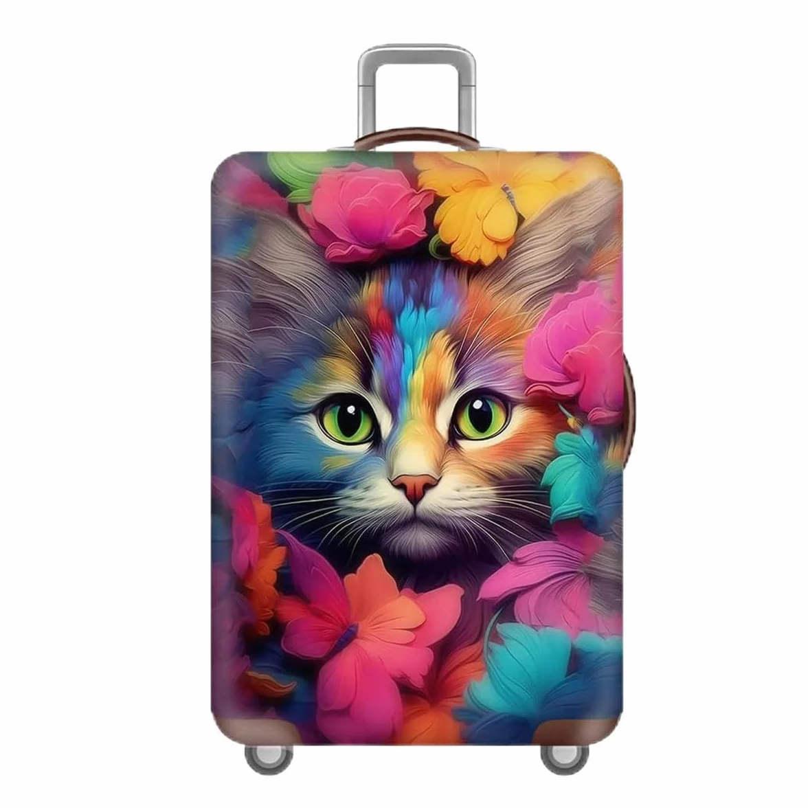 Housse Valise Protection Elastique Motif Chat Imprimé 3D Anti-Rayures pour Suitcase 18-32 Pouces