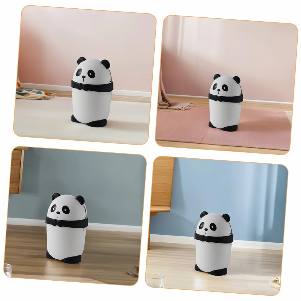 INOOMP Poubelle Mignonne Panda avec Couvercle Rabattable en Pp Cuisine et Salon