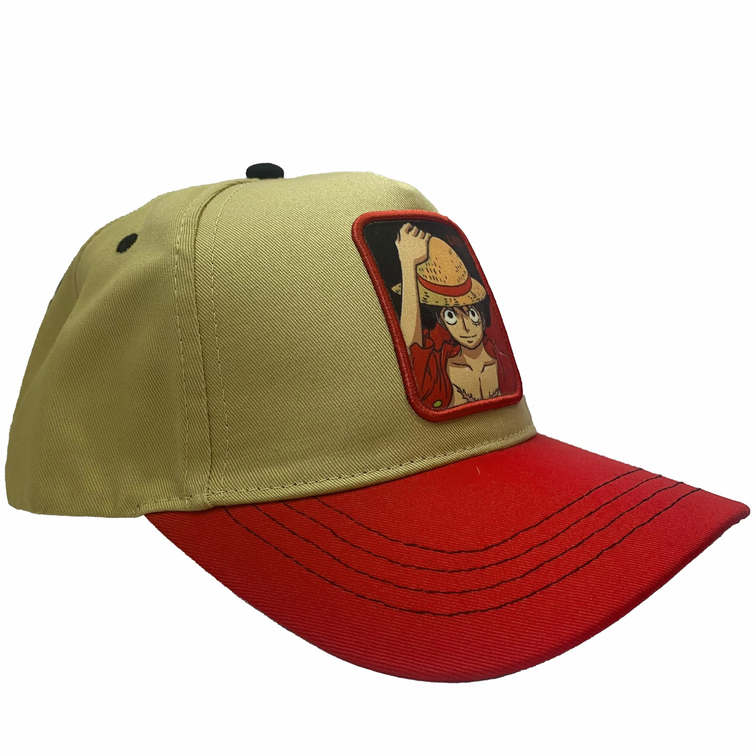 One Piece Casquette de Baseball Beige Rouge Taille Unique